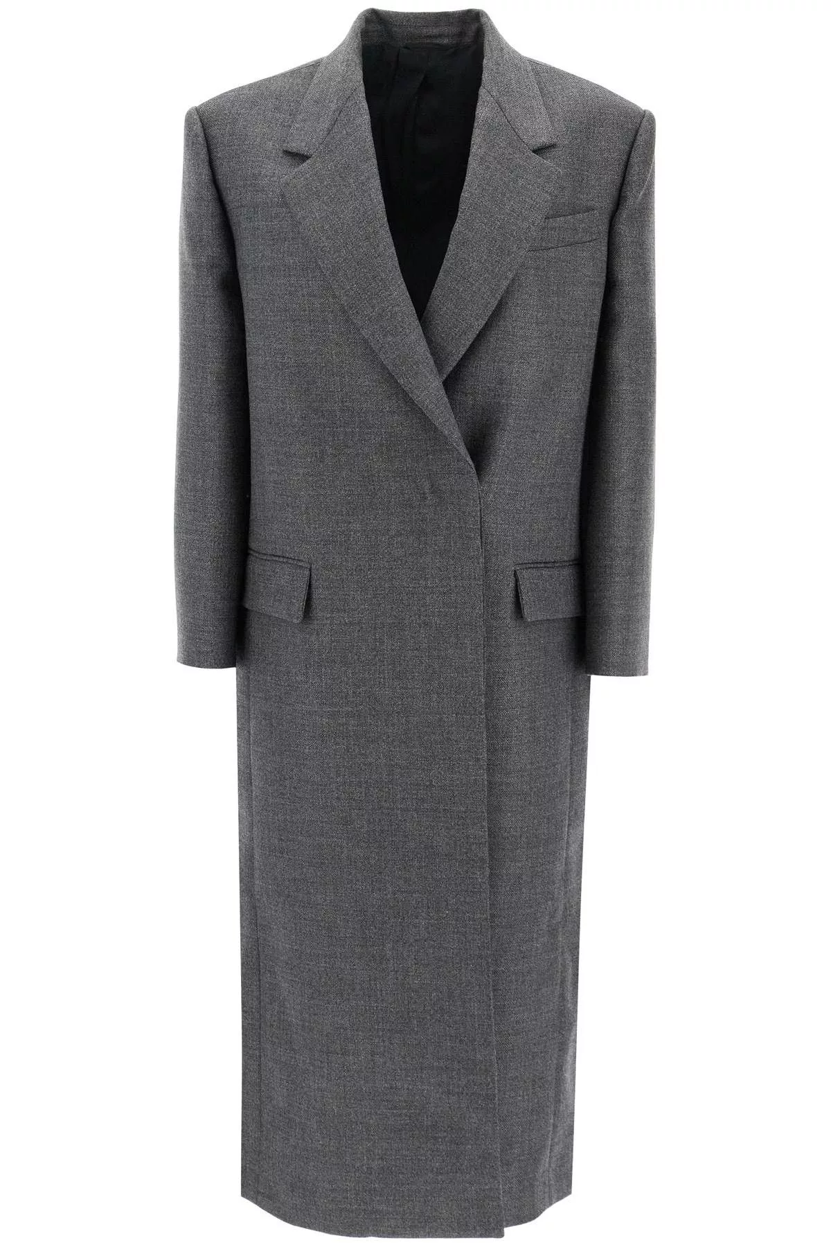 Brunello Cucinelli Coats BRUNELLO CUCINELLI Woolen Overcoat In Canvas Fabric Gray