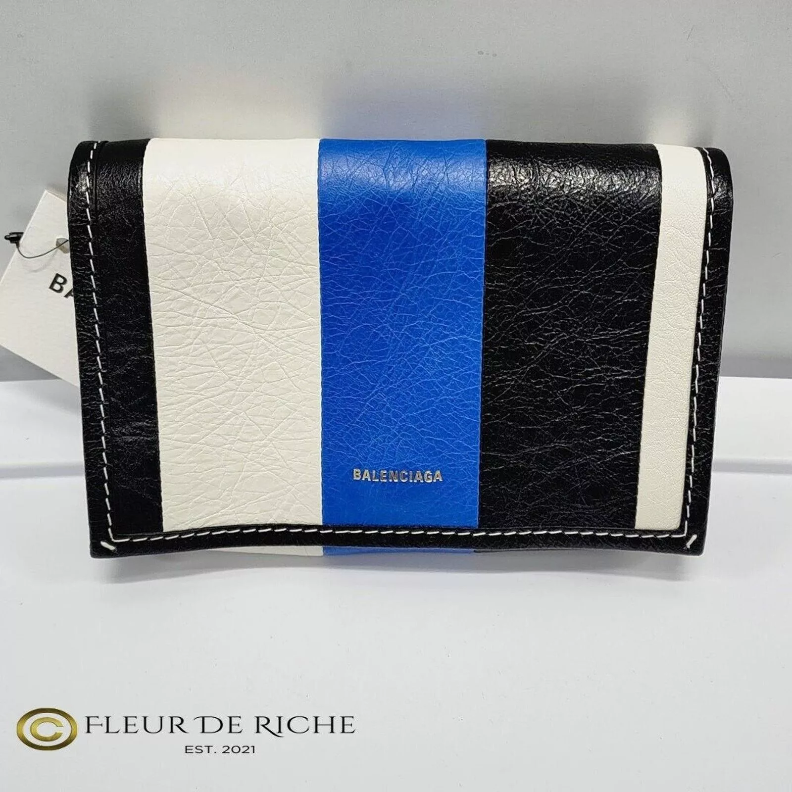 Balenciaga Crossbody Bags Balenciaga Agneau Arena Bazar Shoulder Bag Blue 516460 Black