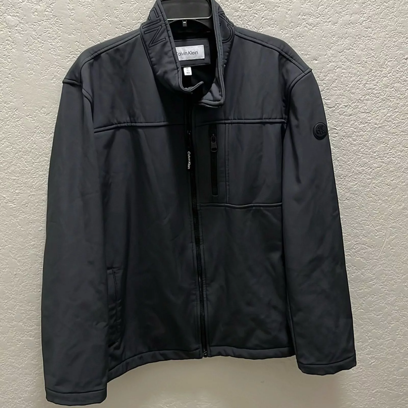 Calvin Klein Light Jackets Calvin Klein Men Gray Jacket Infinite Stretch Size XL Black