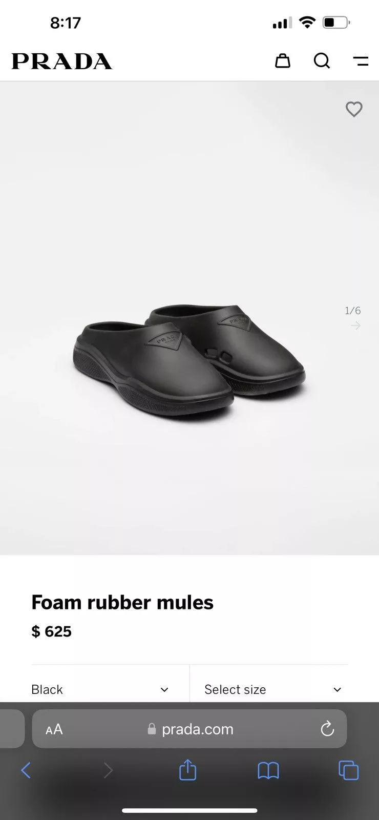 Prada Slip Ons BNIB - Prada Foam Rubber Mules Black