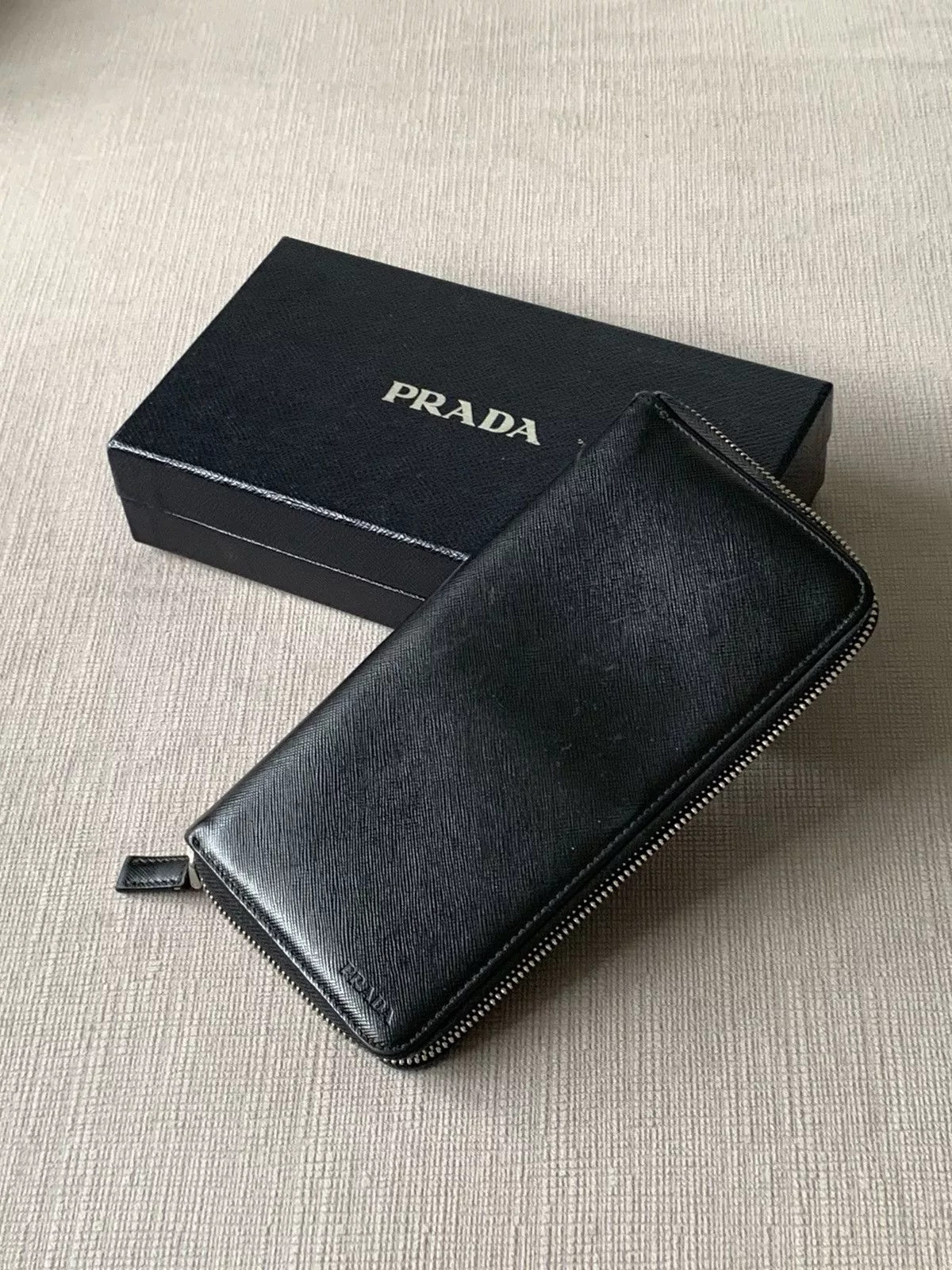 Prada Wallets Prada black leather wallet purse with box