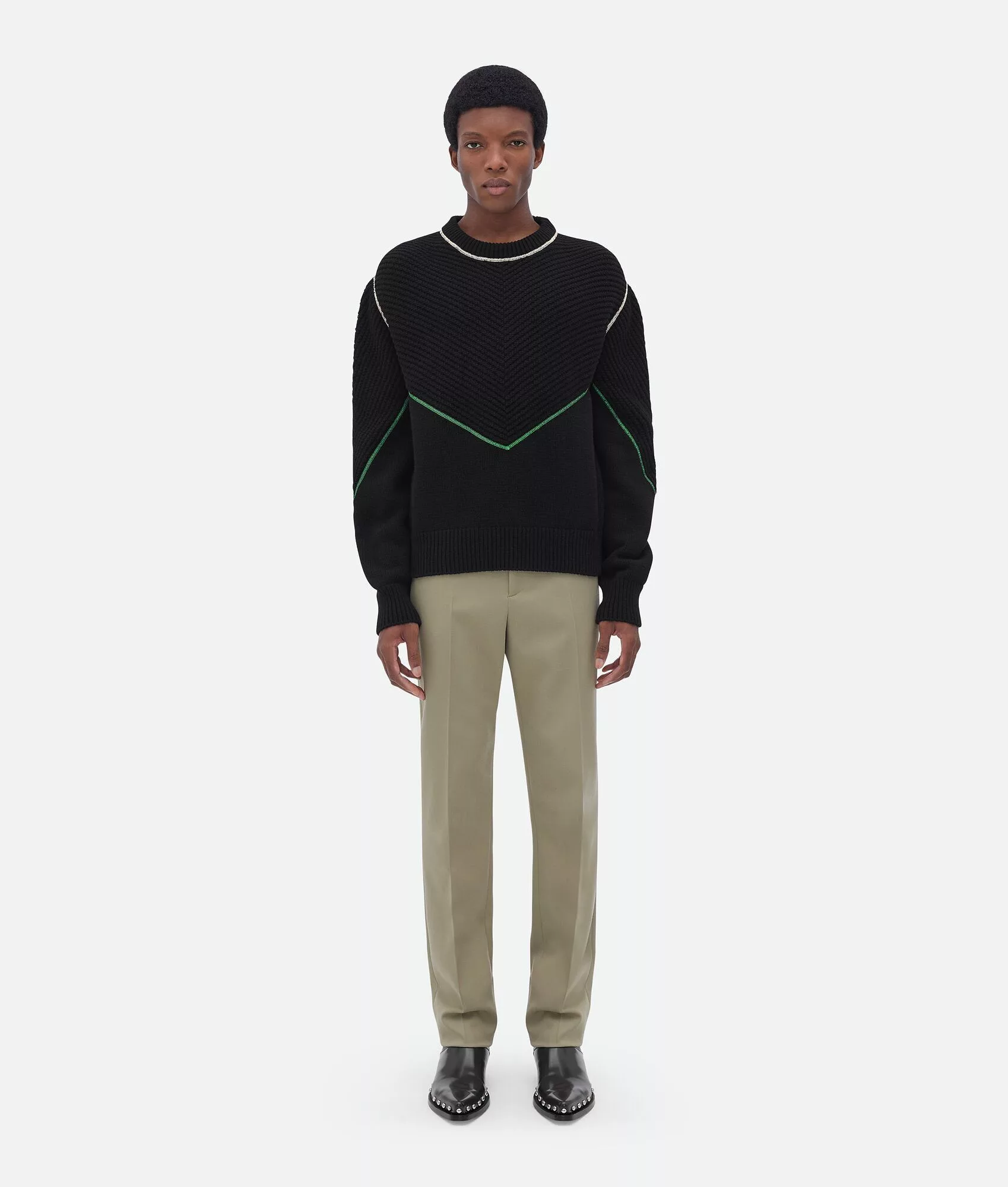 Bottega Veneta Sweaters Knitwear Bottega Veneta o1w1db10724 Wool Cashmere Overlock Jumper in Multicolor