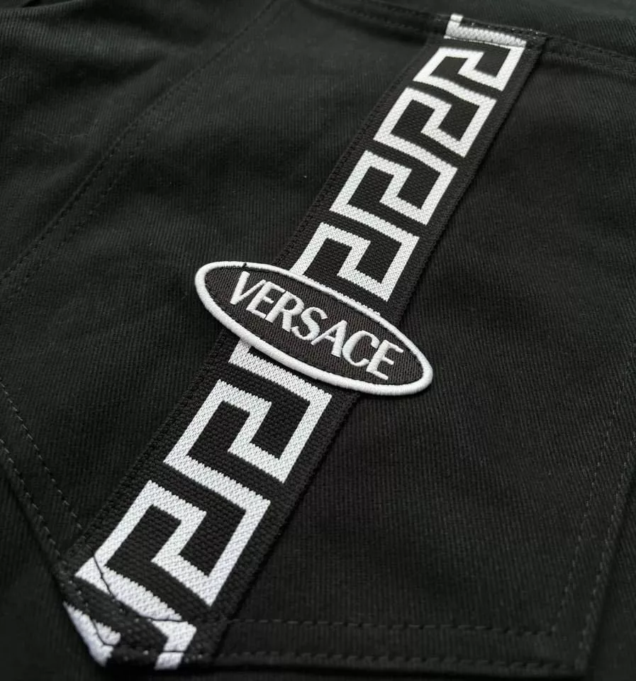Versace Denim Versace Black Oval Greca Logo Jeans