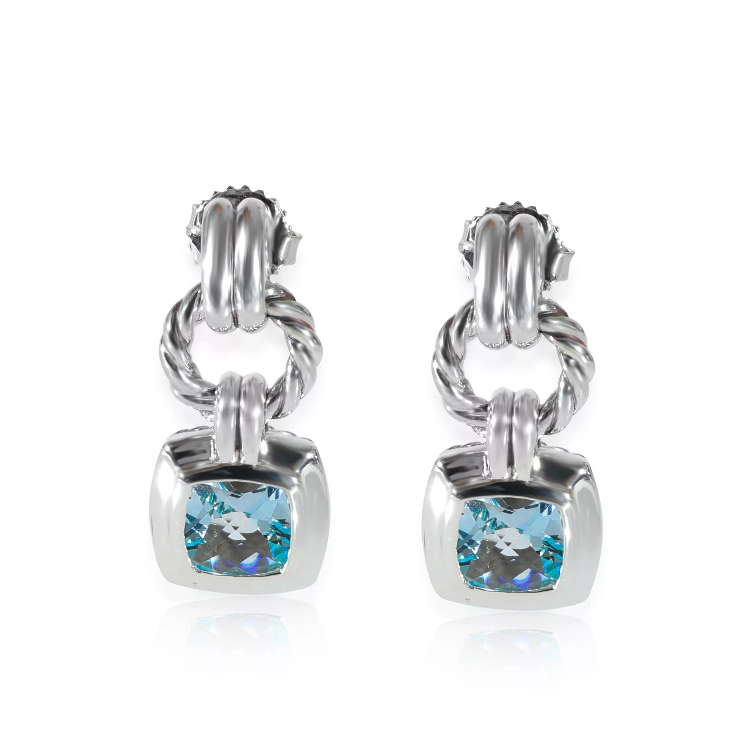 David Yurman Rings David Yurman Albion Blue Topaz Drop Earrings in Sterling Silver