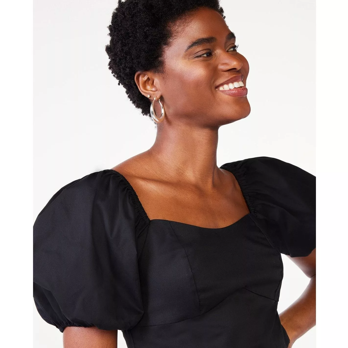 H&M Blouses H&M Women's Black Puff-sleeved Top Sz M
