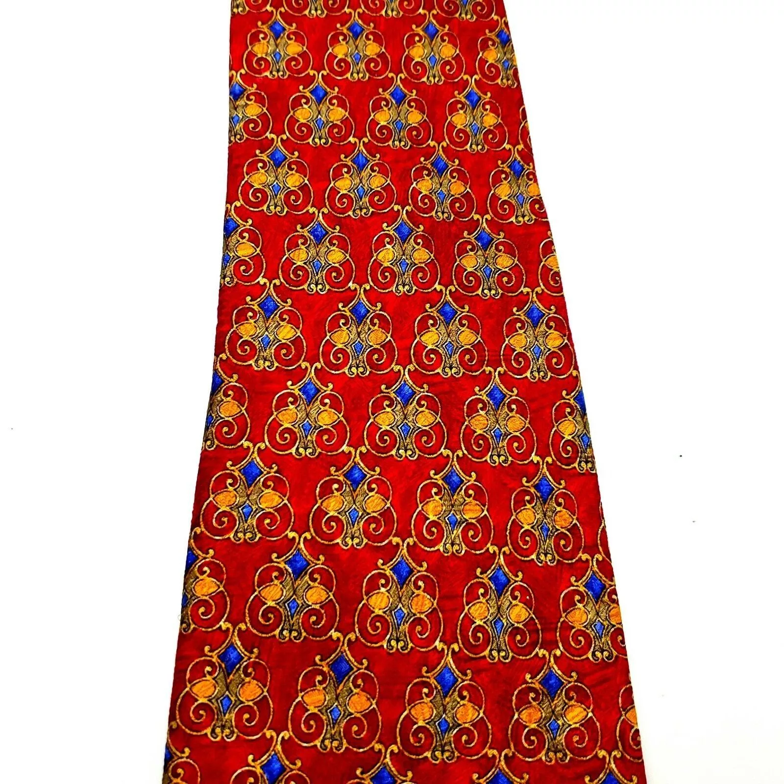 Robert Talbott Ties Pocketsquares Robert Talbott Studio Silk Tie Print Red Short Wide Geometri
