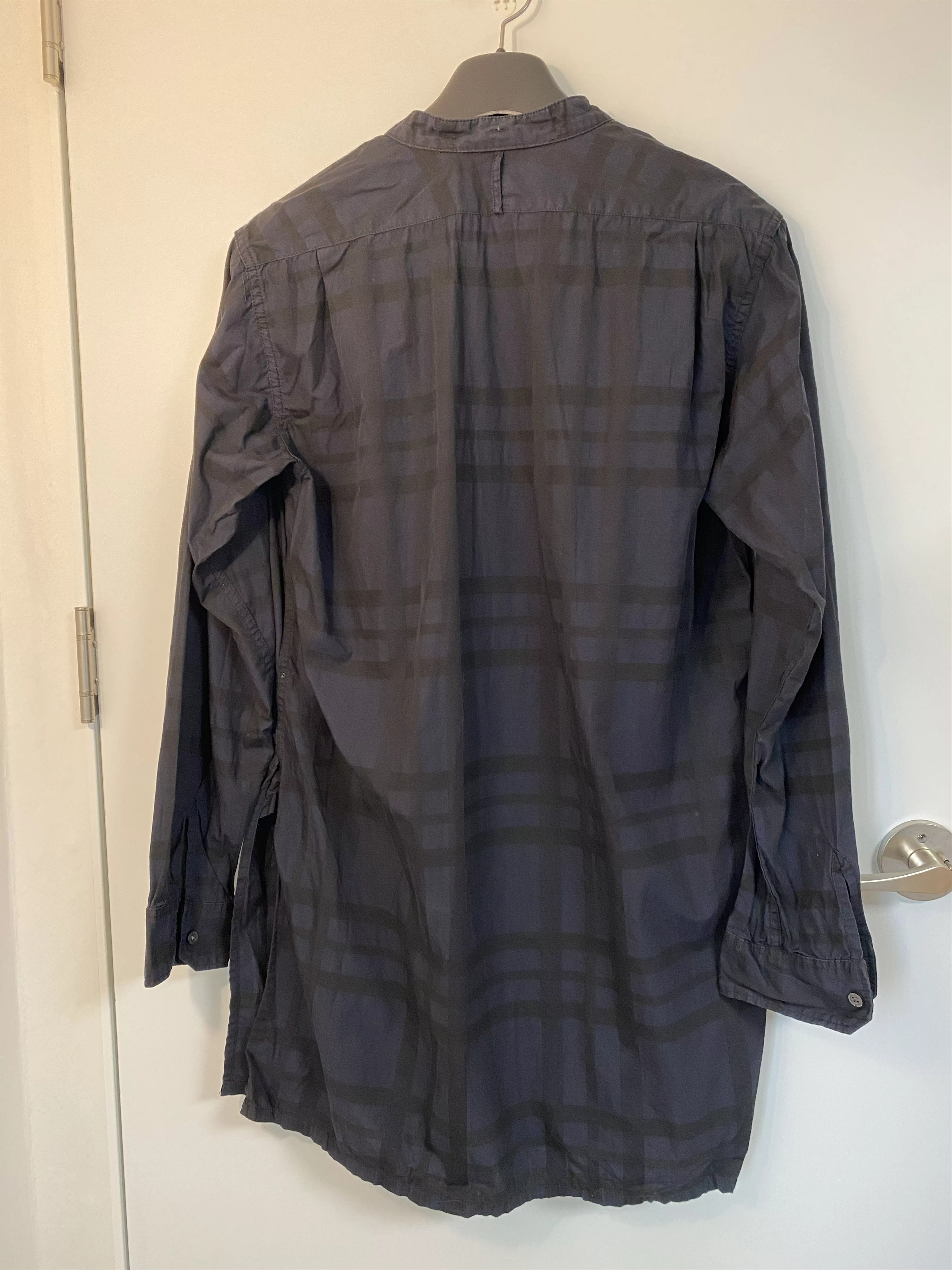 Engineered Garments Shirts Button Ups Engineered Garments banded collar long shirt Blue