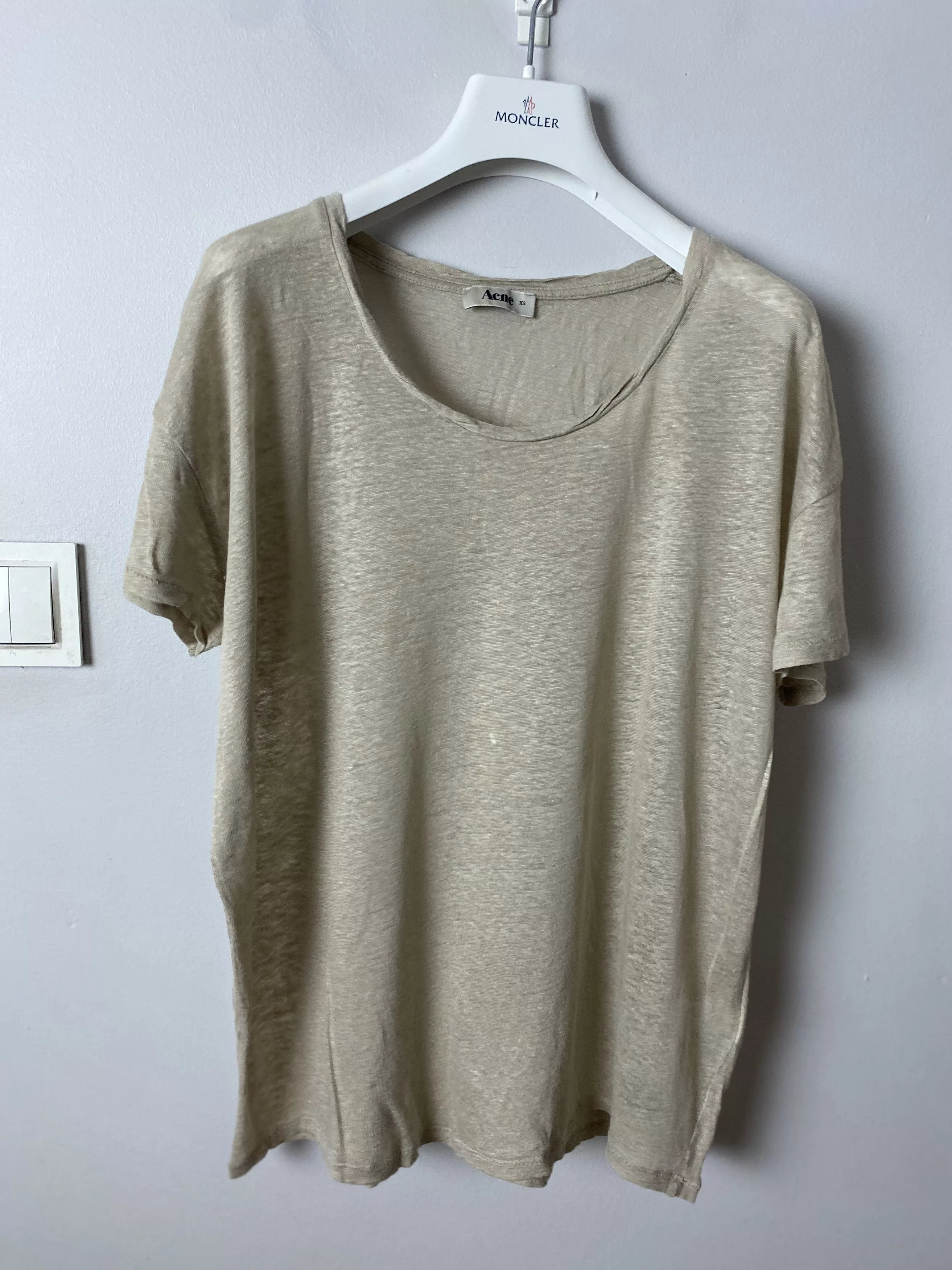 Acne Studios Short Sleeve T Shirts Acne Studios Acne Bay Linen SS11 t-shirt tee Beige Luxury