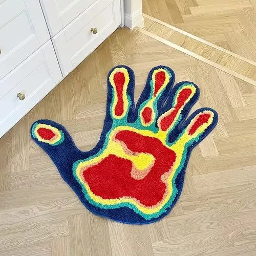 Handmade Miscellaneous Handmade Fluffy Palm Rug Tufted Carpet Multi