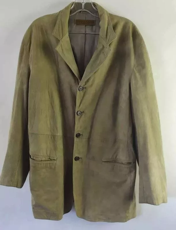 Donna Karan Light Jackets Donna Karan Mens Suede Jacket Green