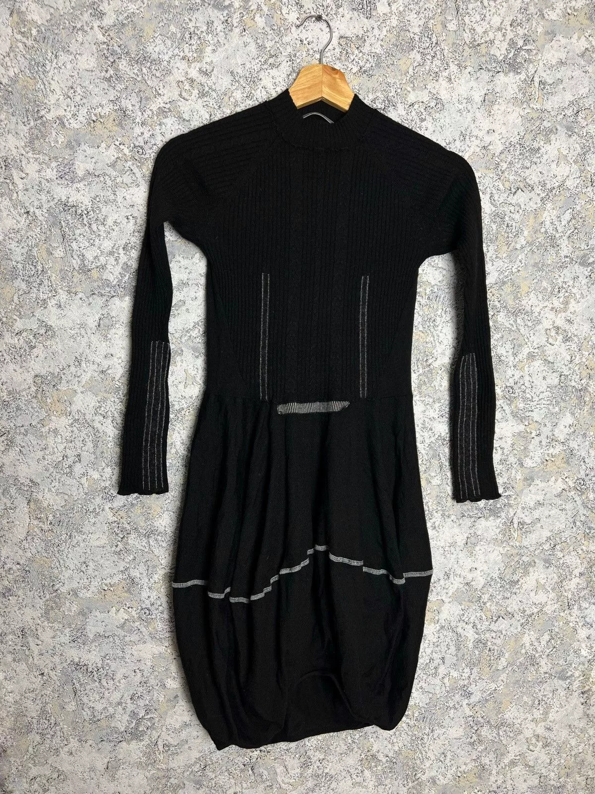 Designer Midi Dresses Designer × Marithe + Francois Girbaud Marithe Francois Girbaud Wool Dress Black Size Medium Luxury
