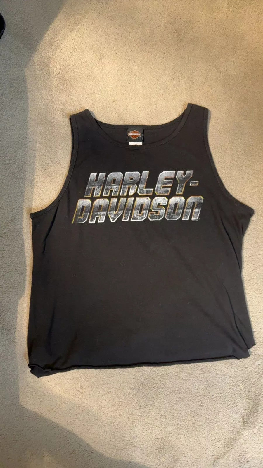 Harley Davidson Tank Tops Sleeveless Harley Davidson × Vintage Vintage Harley-Davidson Tank Top Black