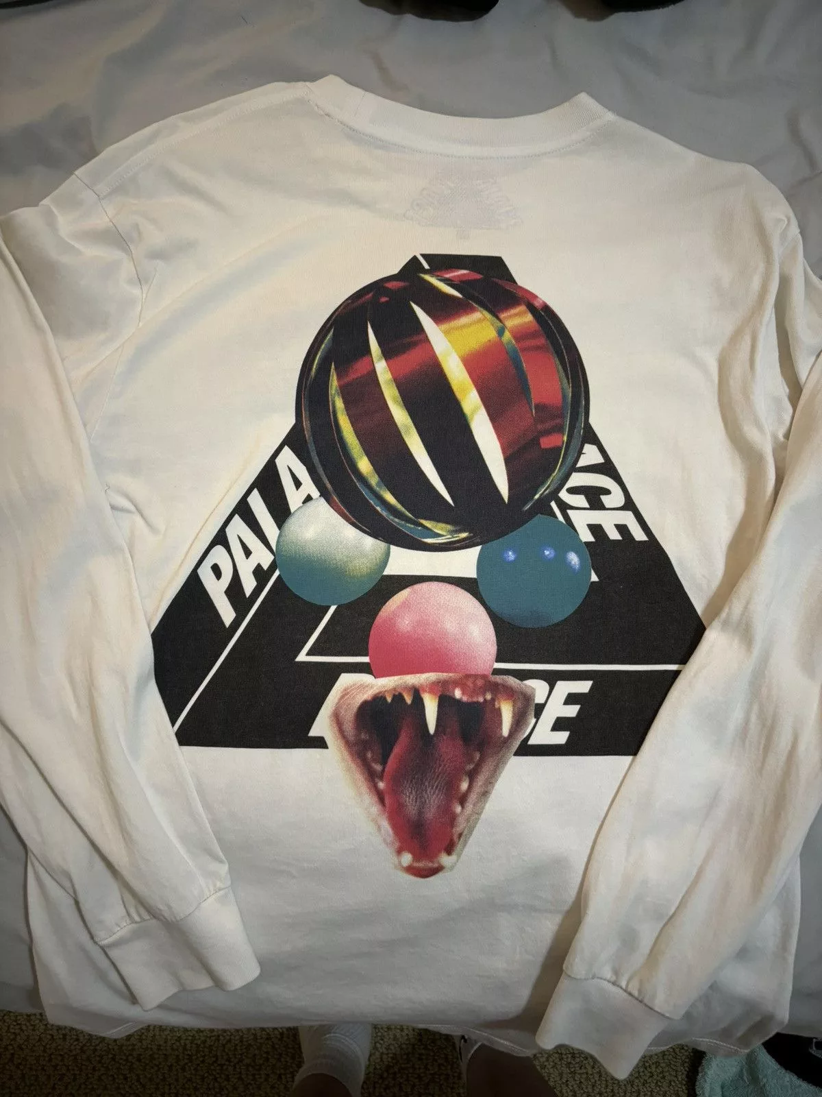 Palace Long Sleeve T Shirts Palace Sans Ferg Longsleeve White