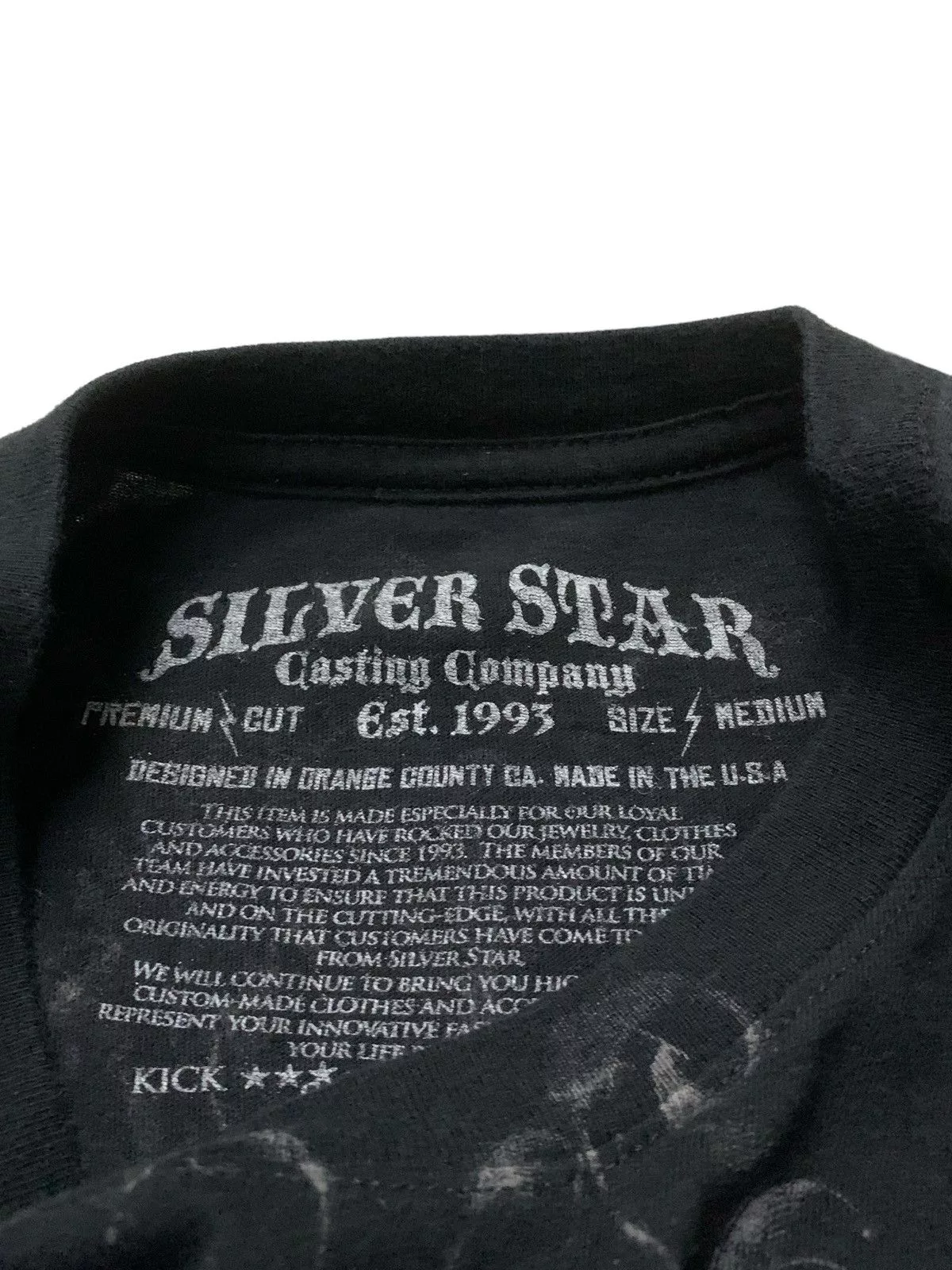 Affliction Short Sleeve T Shirts Affliction × Ed Hardy Affliction Silver Star American Fighter MMA Elites Tshirt Black Streetwear