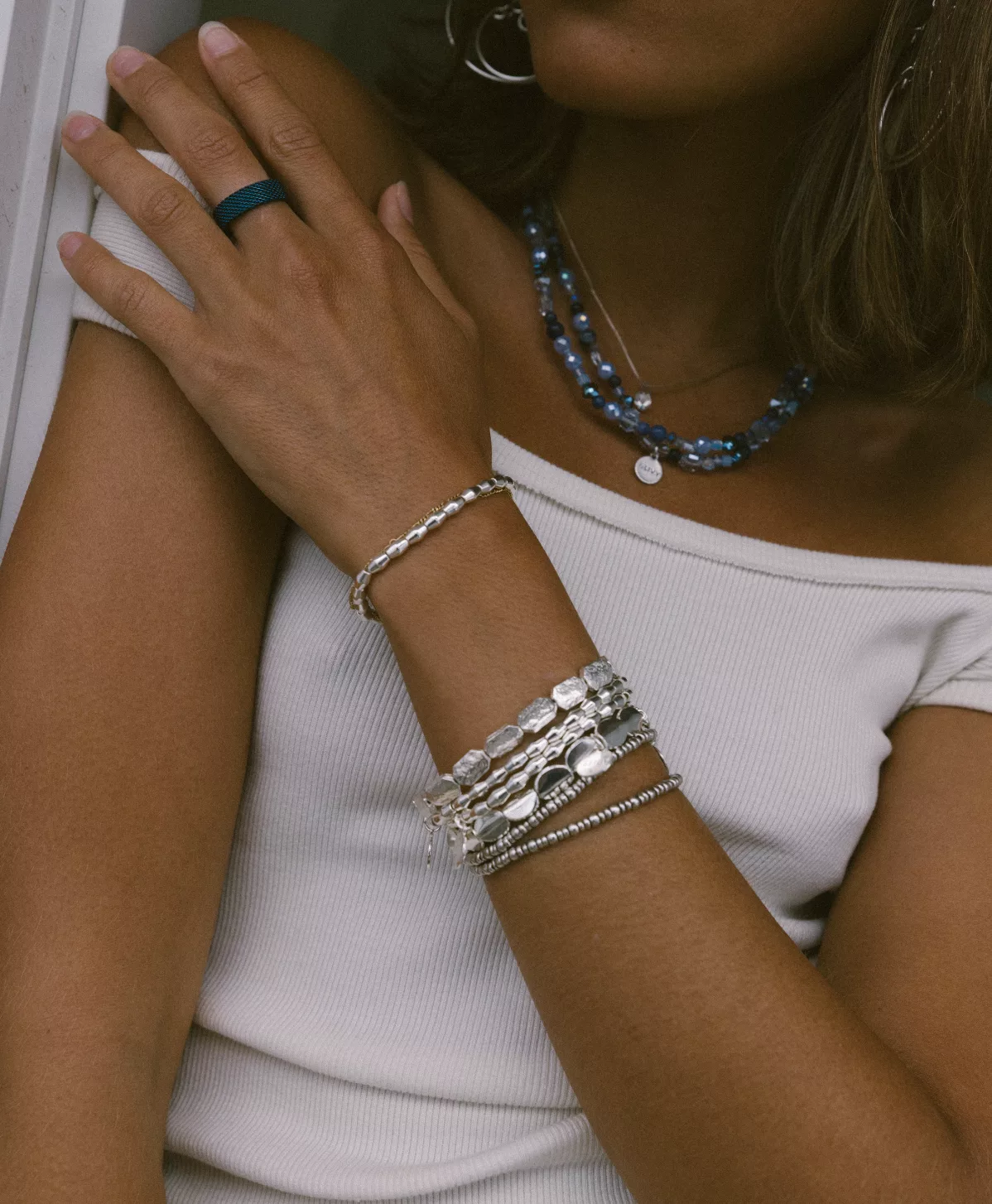 Everything's Copacetic Beaded Stretch Bracelet