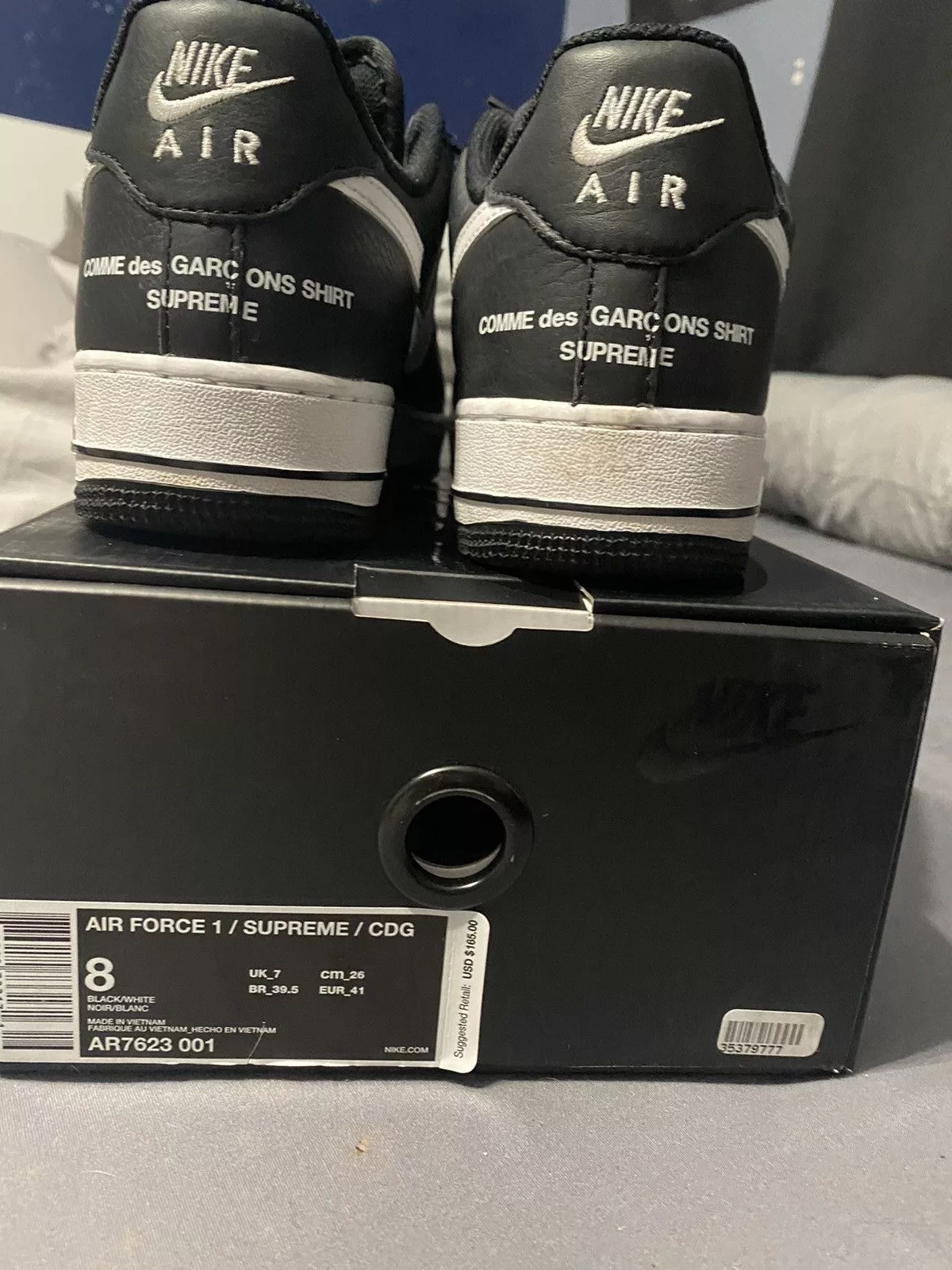 Comme des Garcons Low Top Sneakers Comme des Garcons × Nike × Supreme Split Air Force 1 Low Black 2018 cdg x supreme