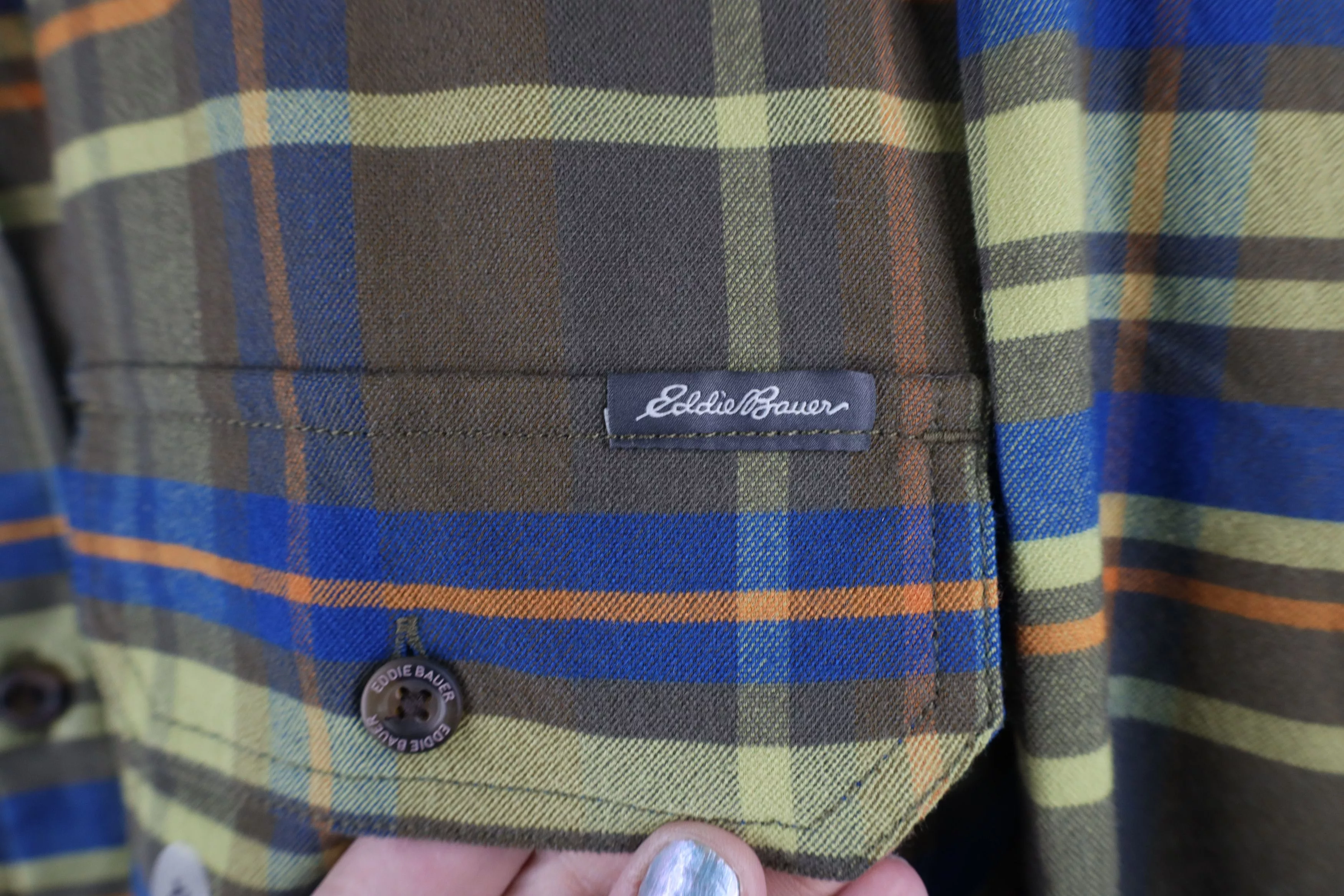 Eddie Bauer Shirts Button Ups Eddie Bauer × Vintage New Eddie Bauer Rainbow Plaid Collared Flannel Button Shirt Multi