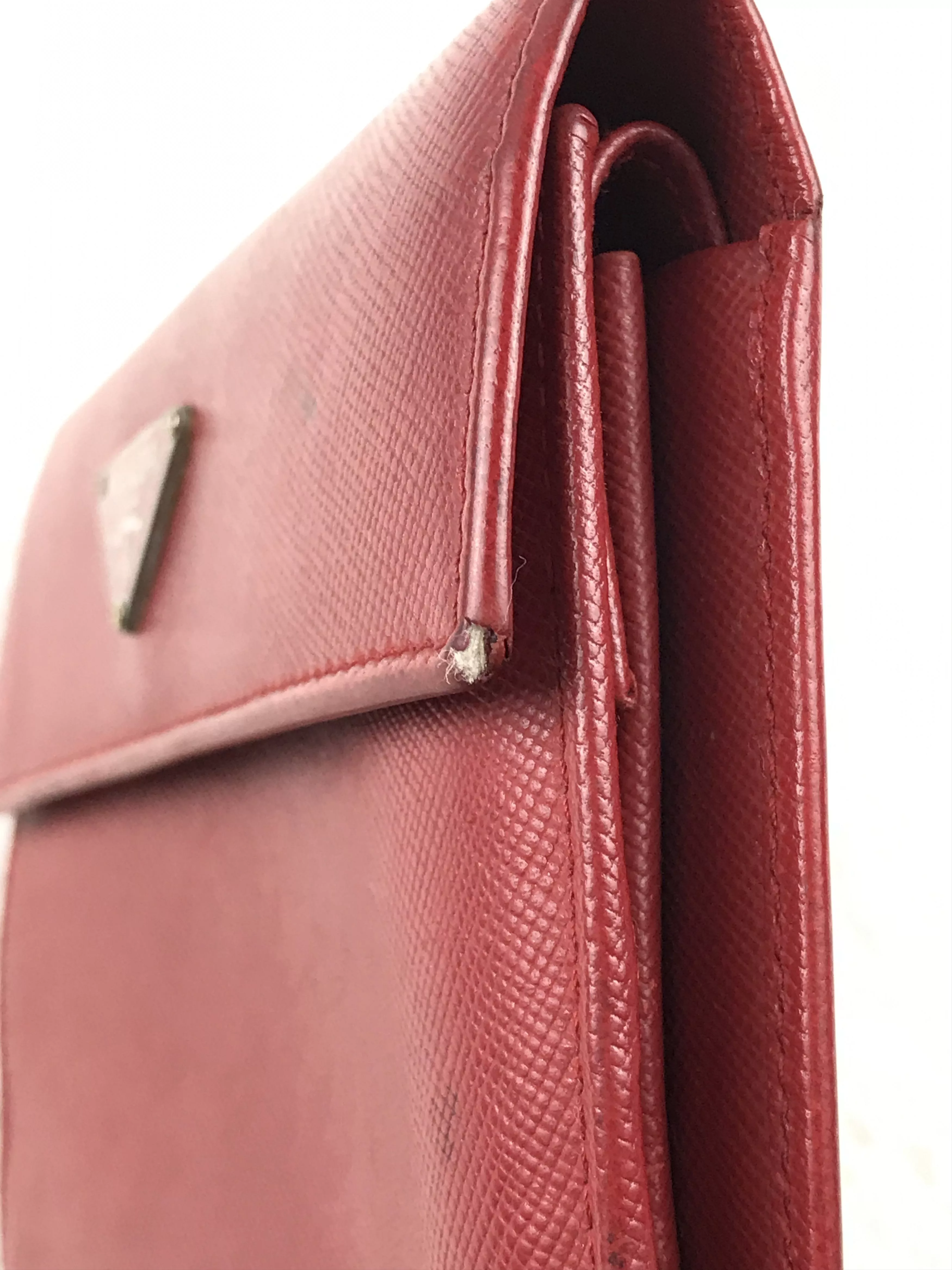 Prada Wallets Prada × Vintage Vintage Prada Red Logo Trifold Wallet Luxury