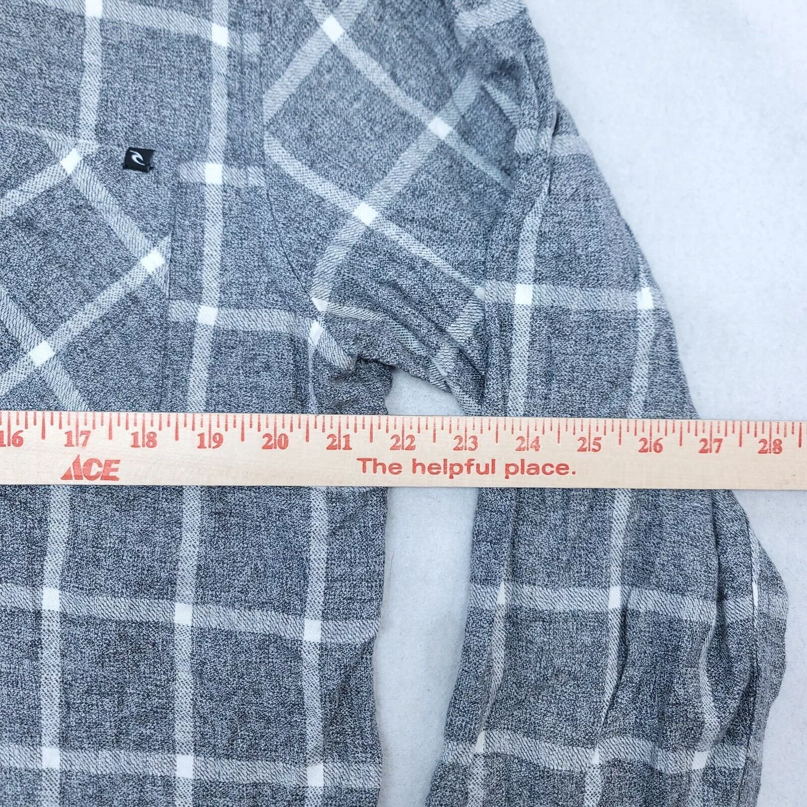 Rip Curl Shirts Button Ups Rip Curl Ripcurl Windowpane Flannel Shirt Mens Size XL Gray White