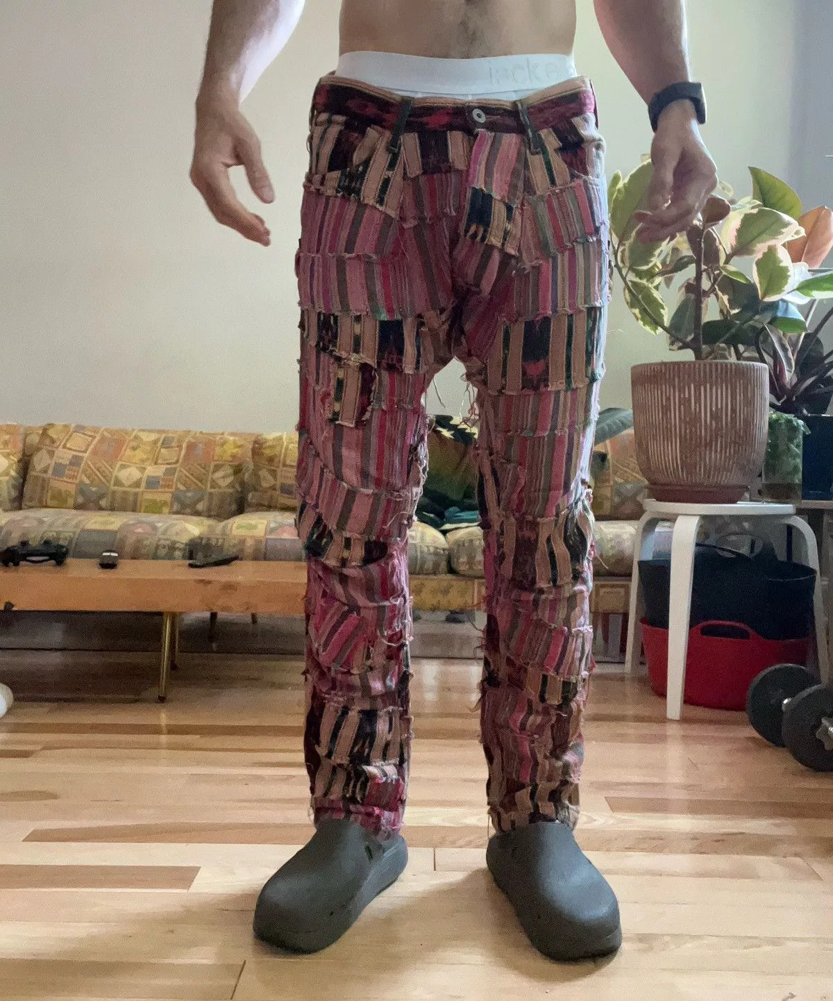 Junya Watanabe Casual Pants SS 2005 Junya Watanabe Patchwork Scraps Mountaineering Pants Red