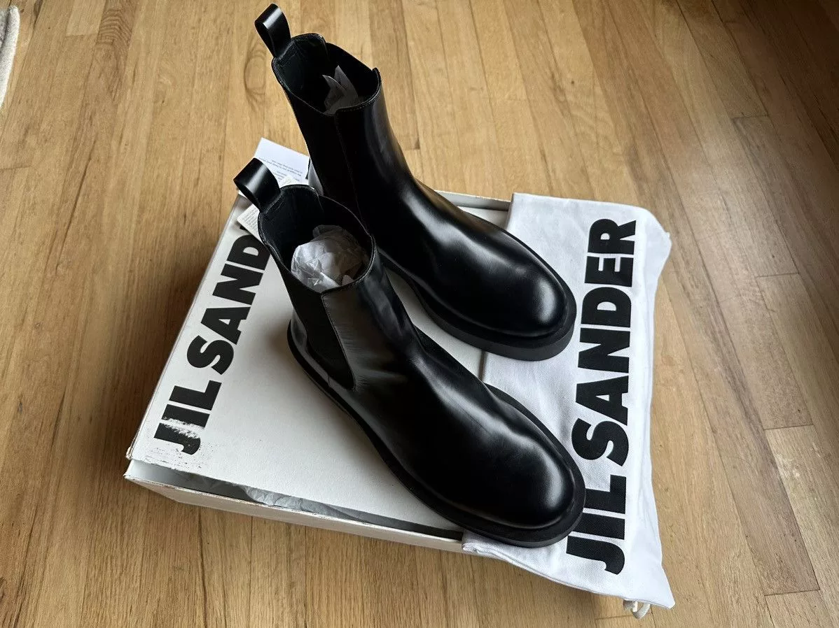 Jil Sander Boots Jil Sander Round Toe Chelsea Boot Black