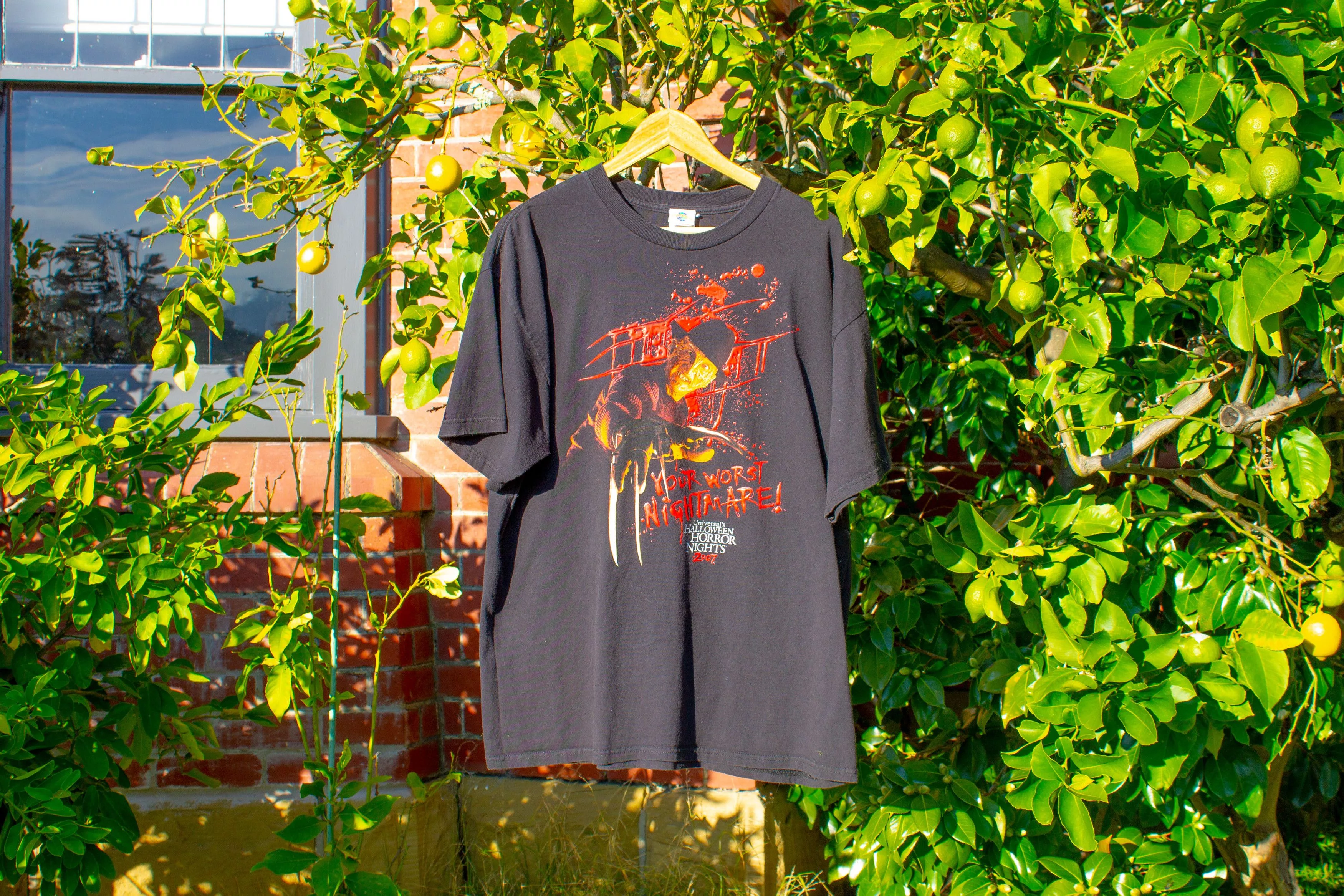 Universal Studios Short Sleeve T Shirts Universal Studios Freddy krueger, Universals HALLOWEEN Horror 2007 T-Shirt Black