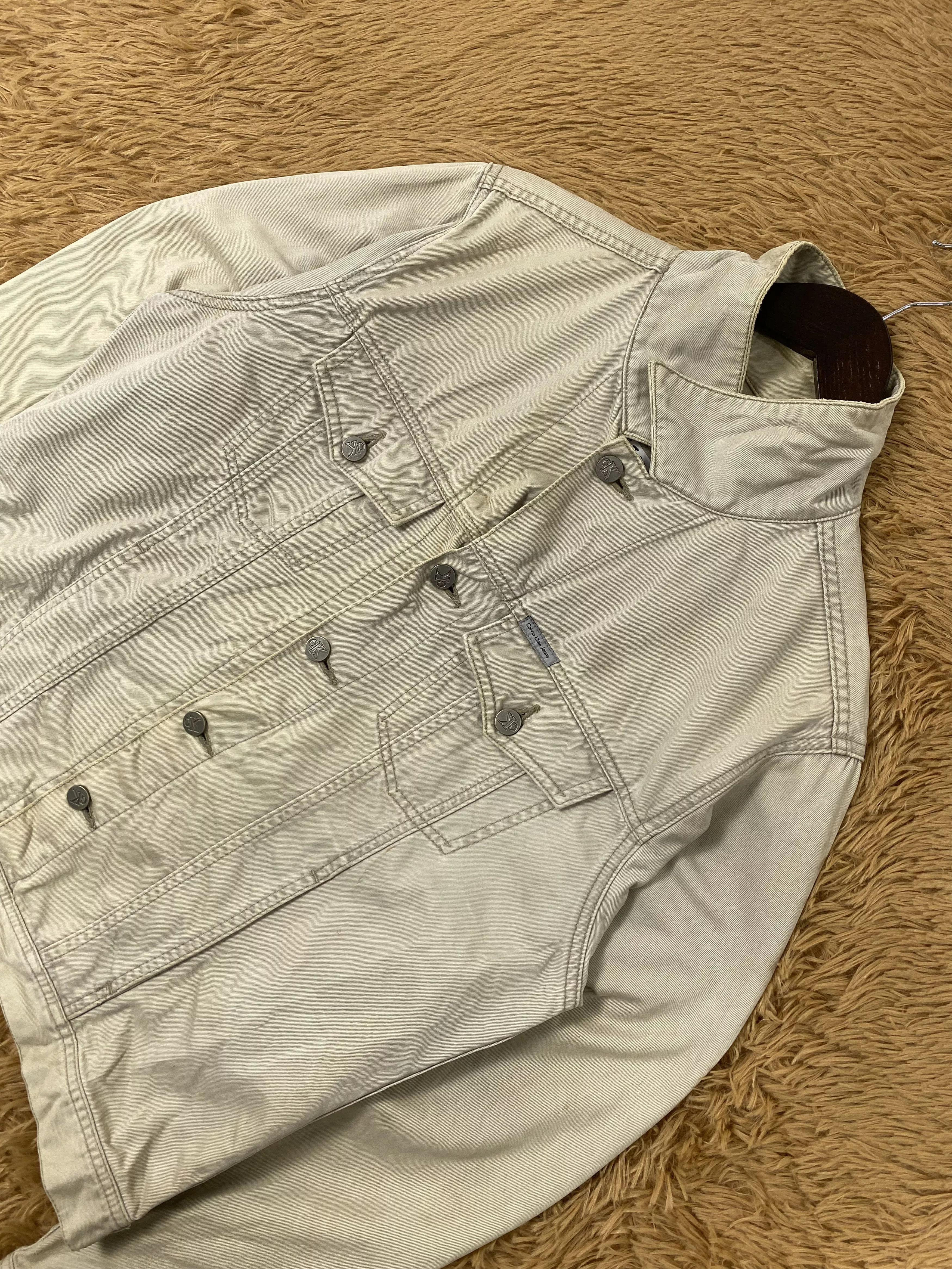 Calvin Klein Light Jackets Calvin Klein × Vintage Vintage Calvin Klein Button Jacket Brown Streetwear