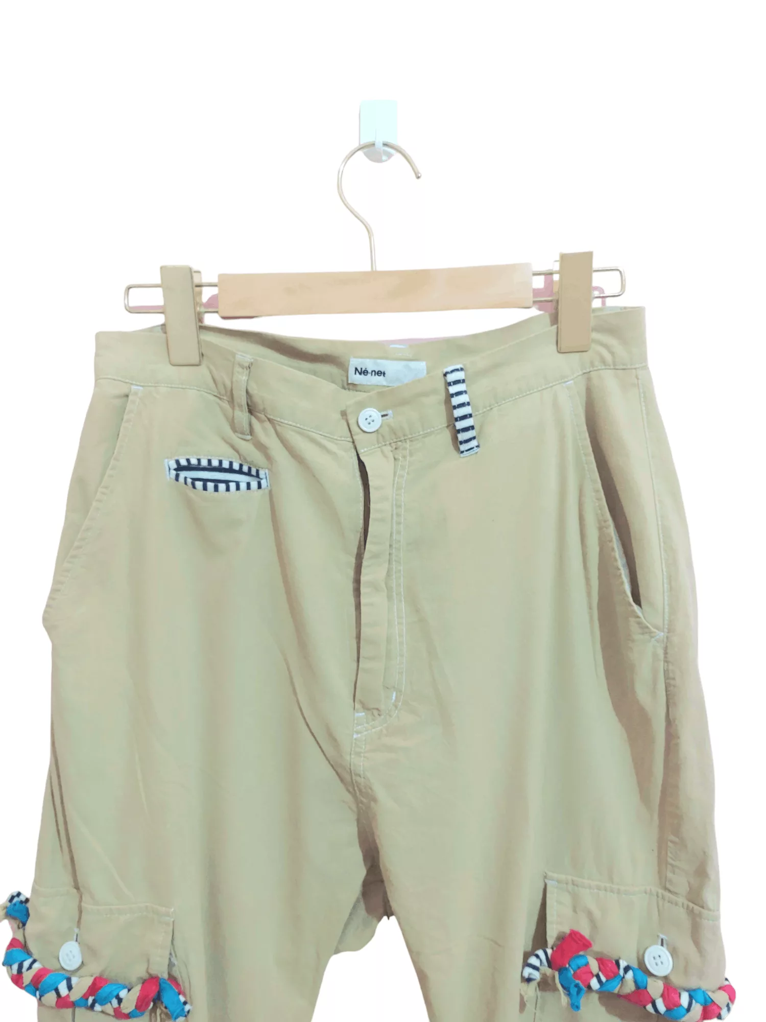 Issey Miyake Sweatpants Joggers Issey Miyake × Ne-Net Ne-Net Lightweight Thin Cotton High Rise by Issey Miyake Pink Vintage