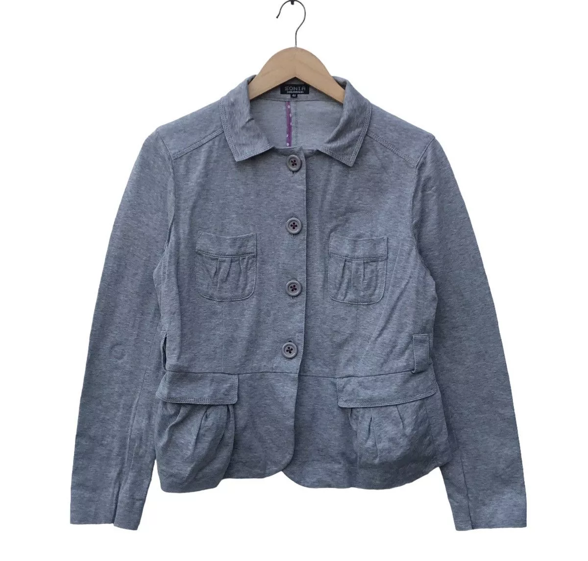 Sonia Rykiel Sweaters Sonia Rykiel Grey Multipocket Coat Gray
