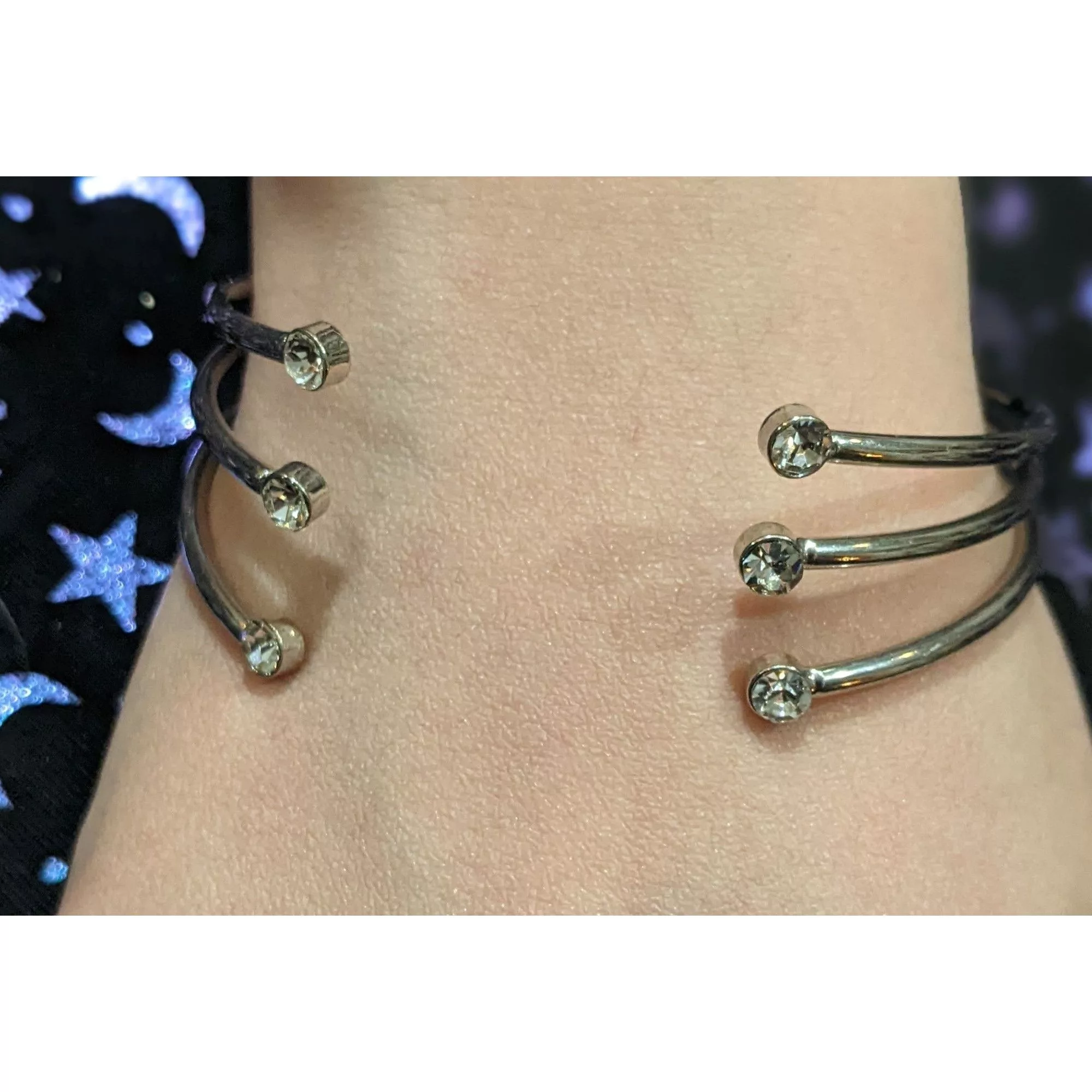 Other Bracelets Other Silver Rhinestone Open Cuff Bangle Bracelet
