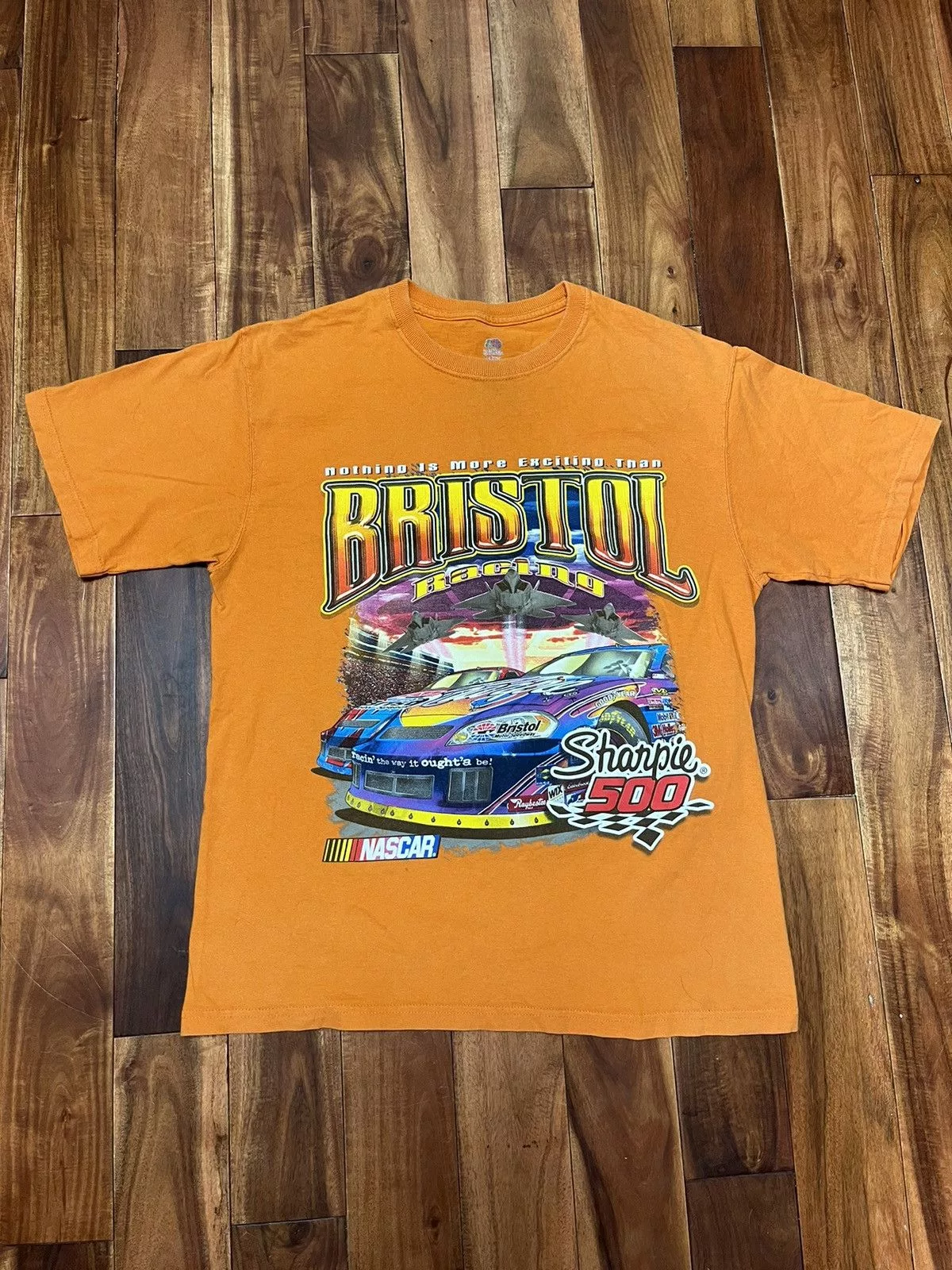 Fruit Of The Loom Short Sleeve T Shirts Fruit Of The Loom × NASCAR × Vintage 2006 Bristol Motor Speedway Shirt Orange