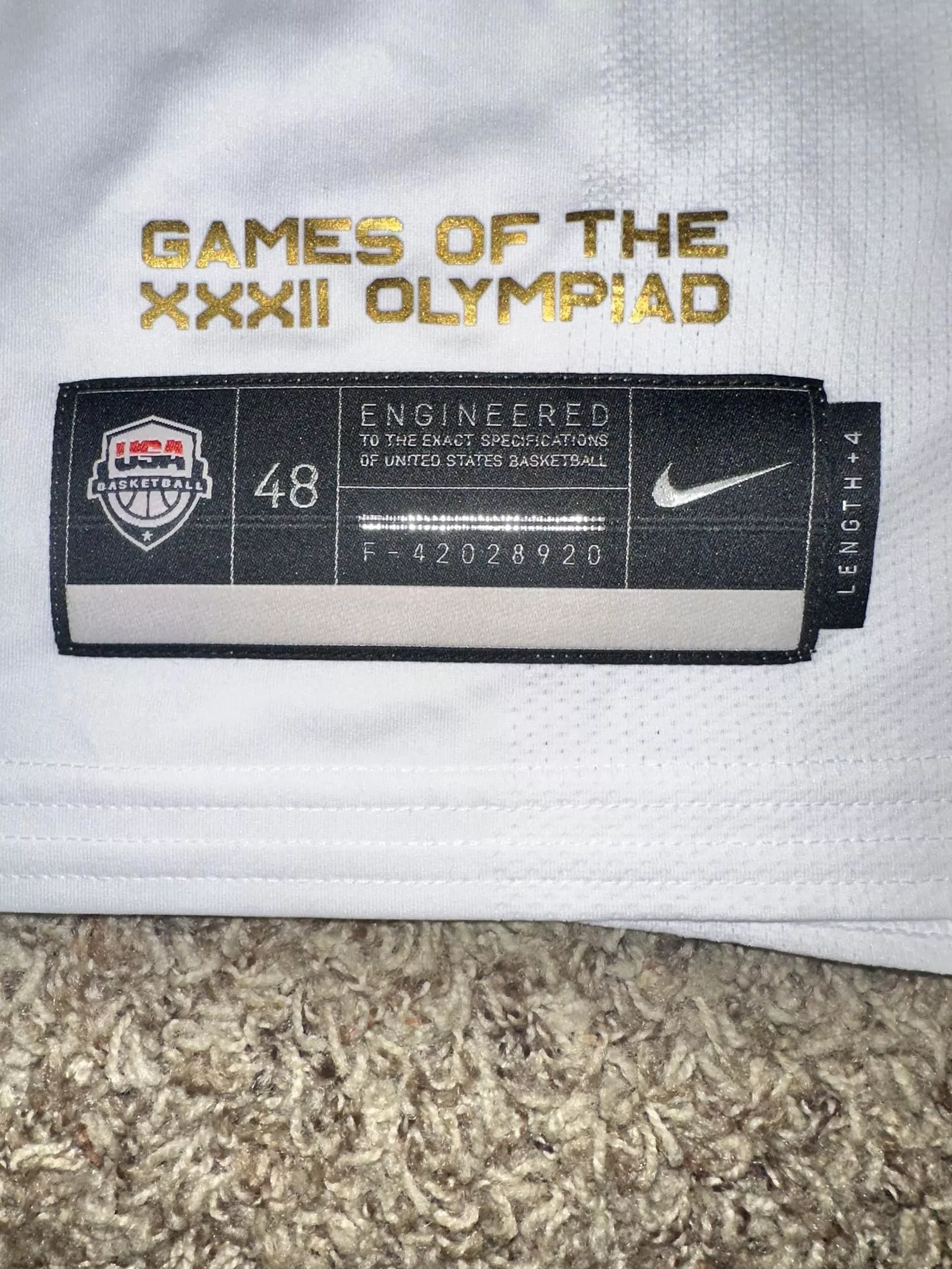Nike Jerseys Nike 2020 Tokyo Olympic Game Issued Jersey USA White