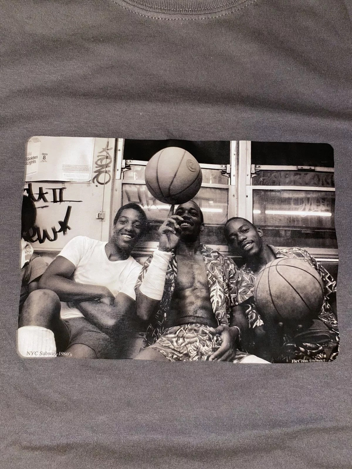 Gildan Short Sleeve T Shirts Gildan New York Subway Basketball Tee Gray