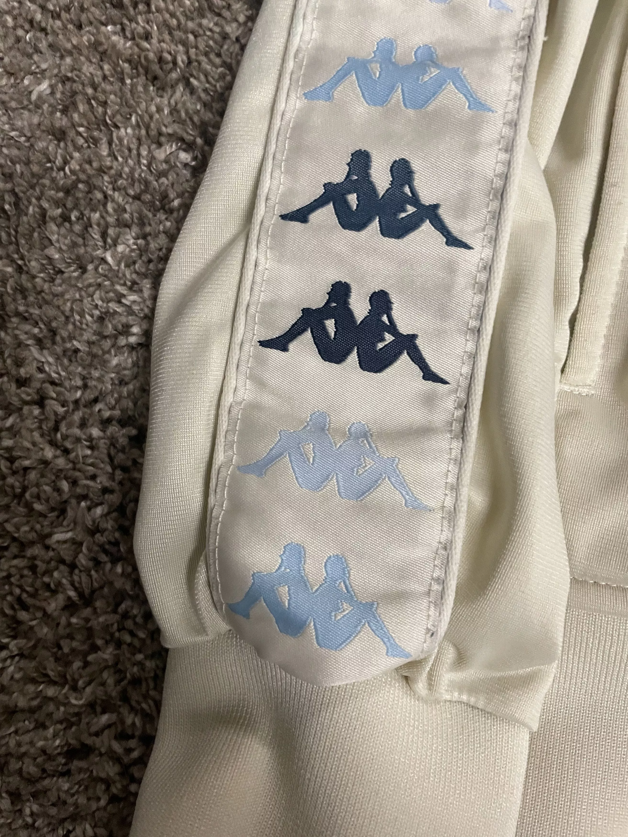Kappa Light Jackets Mens Kappa Cream Reflective Track Jacket White