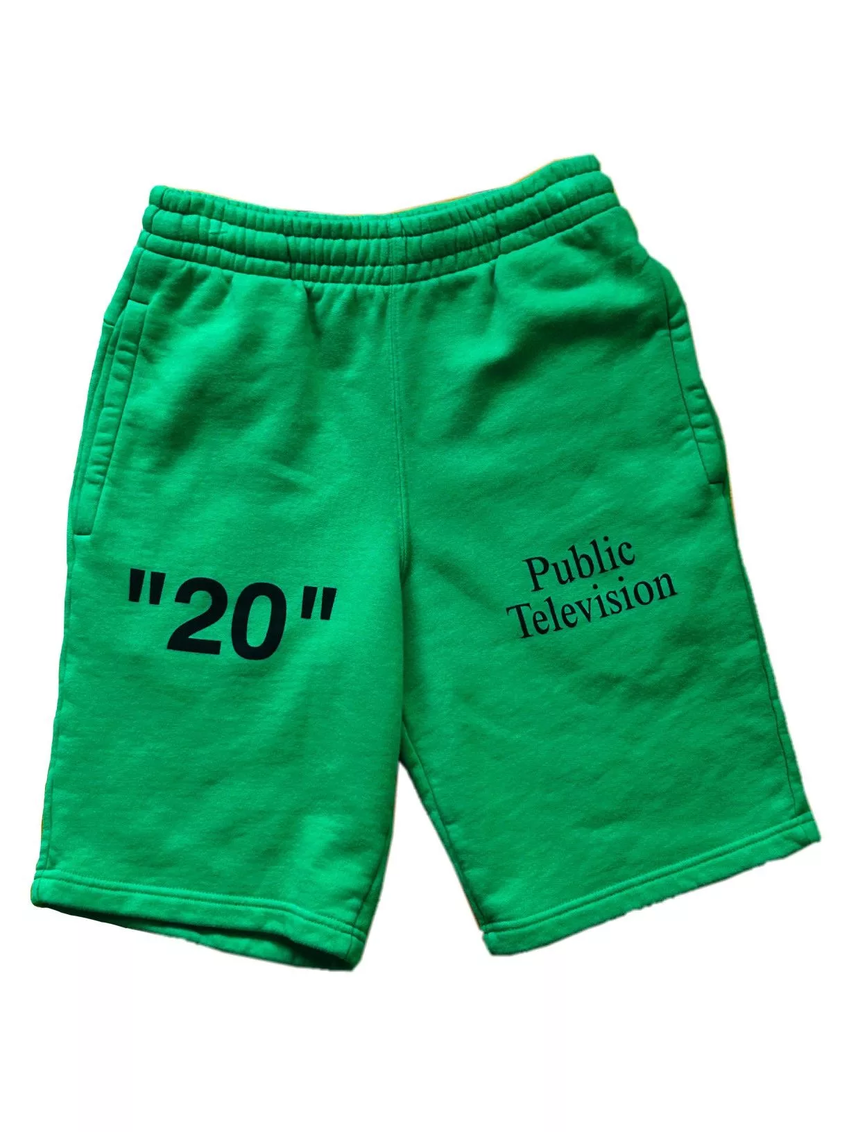 Off-White Shorts Off-White Green Cotton Printed Bermuda Shorts XS