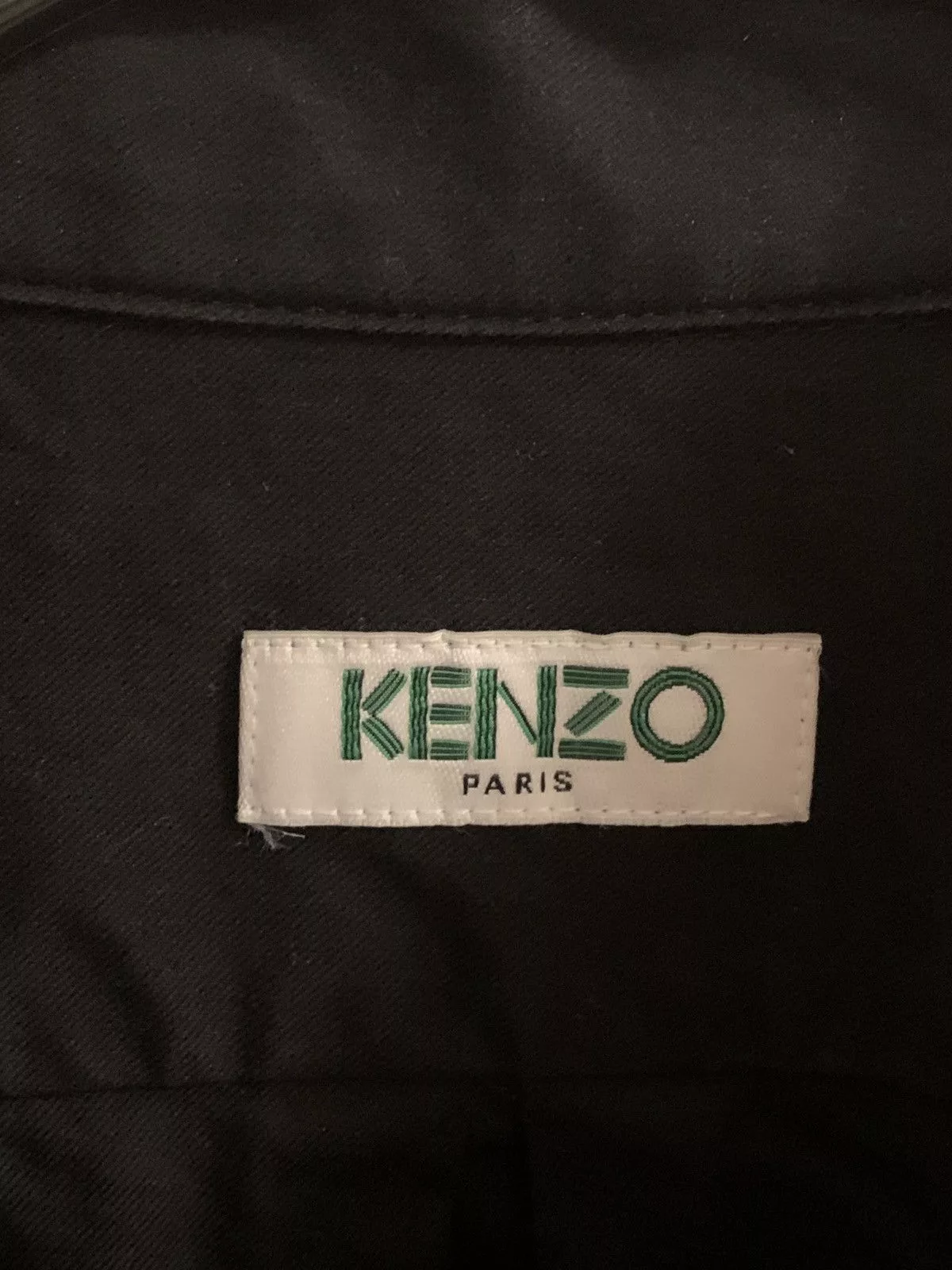 Kenzo Shirts Button Ups Kenzo Black Logo Crest Button Up