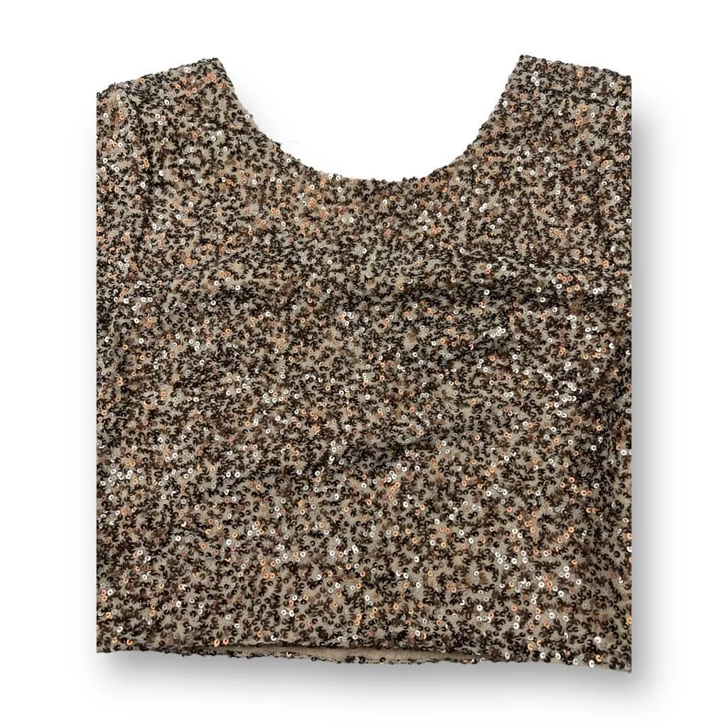 Billabong Blouses Billabong Sequin Cropped Top Size Small Brown