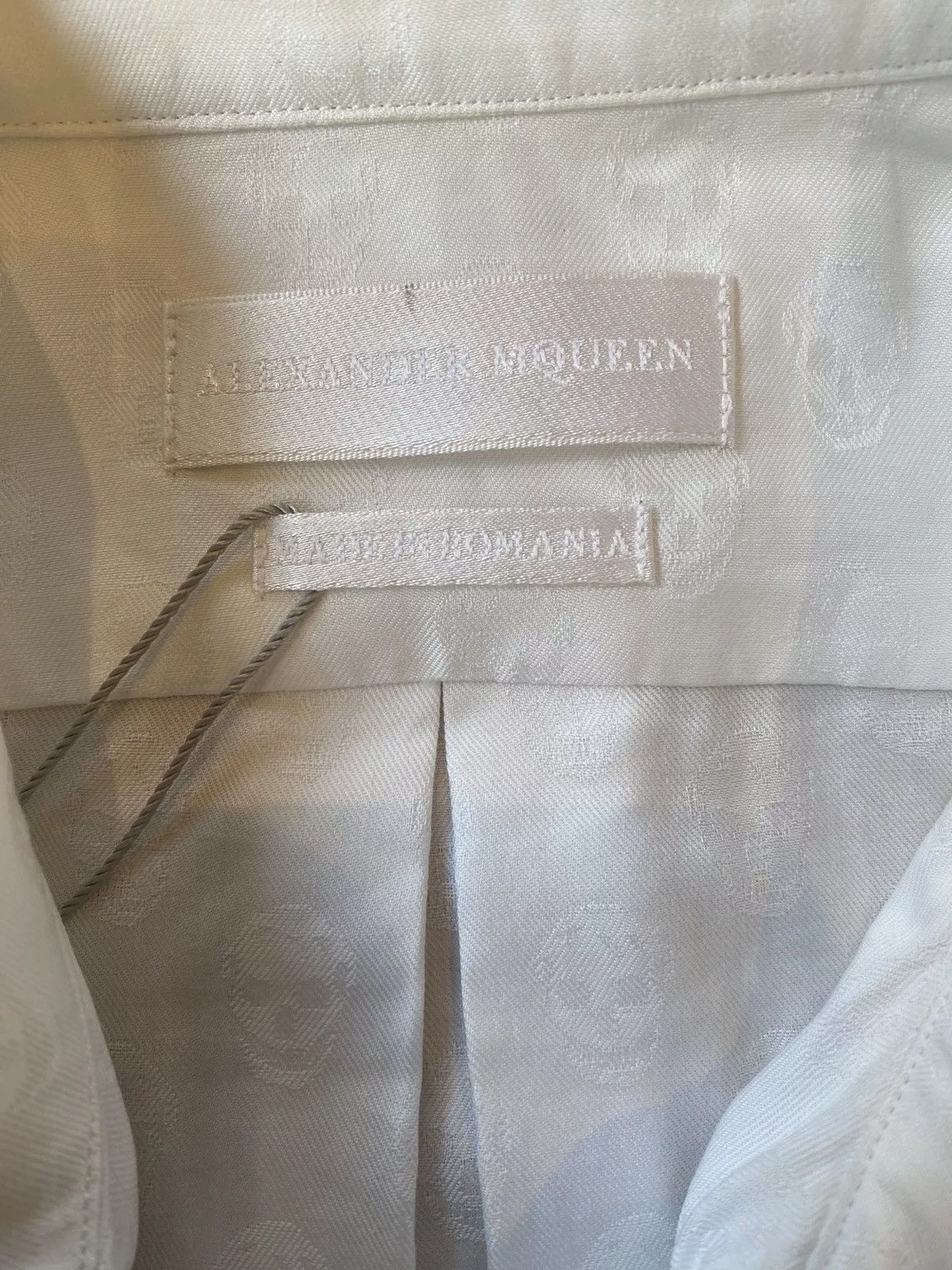 Alexander McQueen Shirts Button Ups Alexander McQueen Subtle SkullShort Sleeve Shirt White
