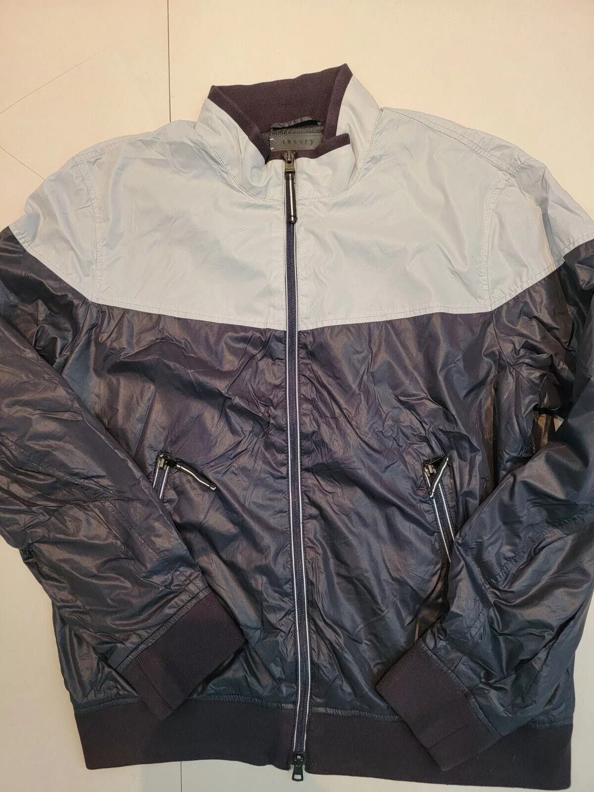 Theory Light Jackets Theory Windbreaker Two Tone Navy And Grey Size Large Gray