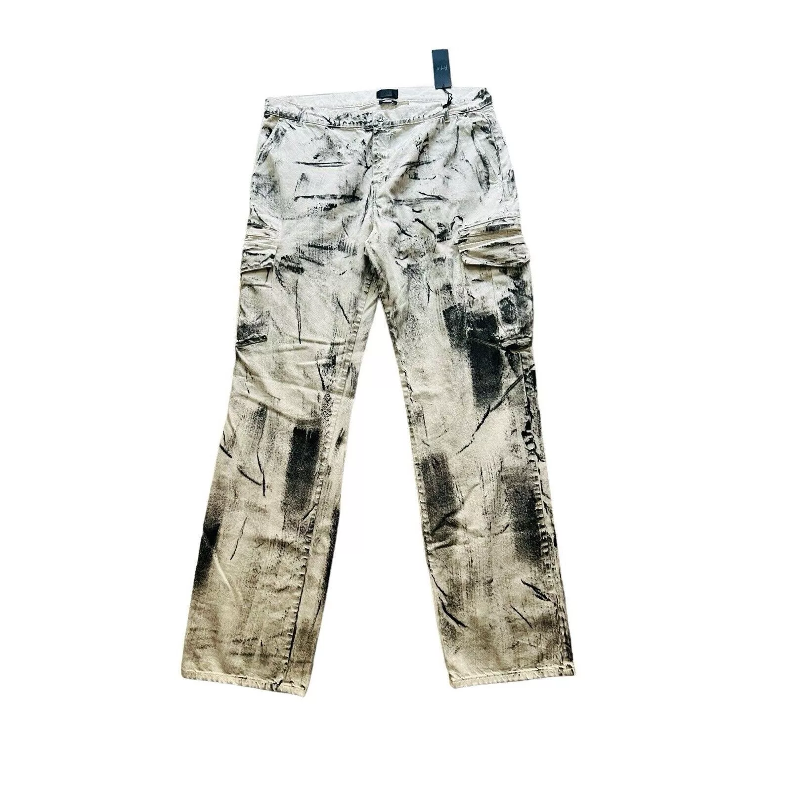 Rta Denim RtA Mens Theo Cargo Pants Diorite Italy $495 Size 40/40 White