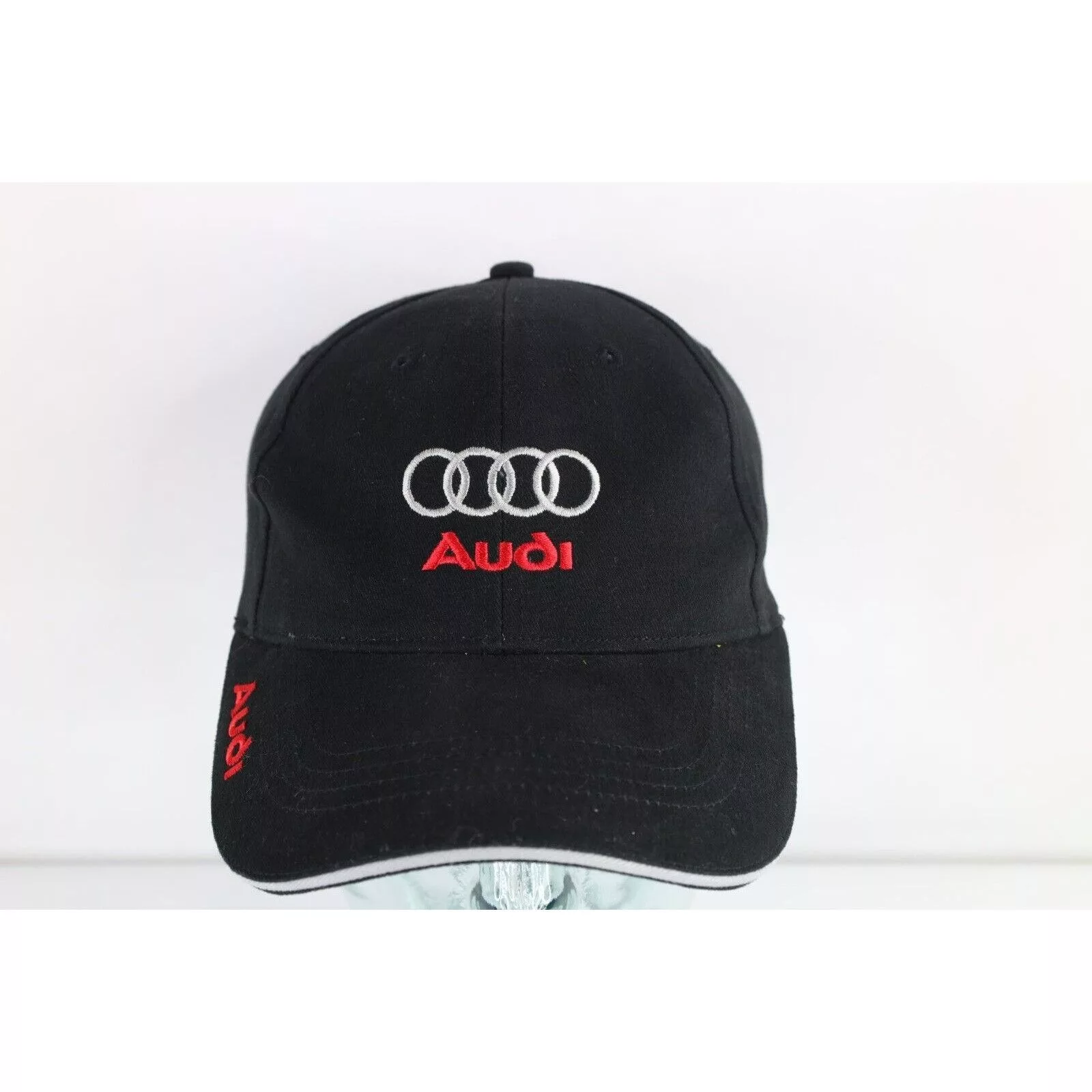 Audi Hats Audi × Vintage Vintage Audi Car Racing Spell Out Adjustable Cotton Dad Hat Black