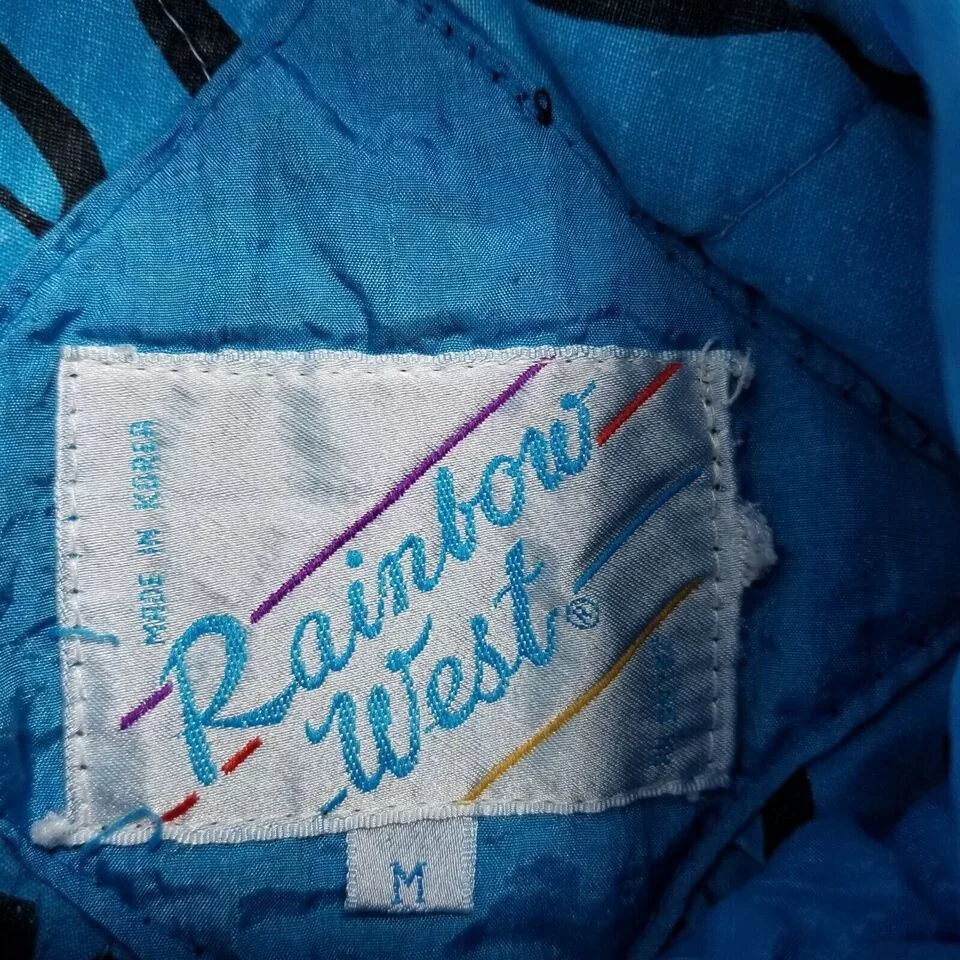 Rainbow Jackets Vintage Rainbow West Jacket Womens Medium Pockets Full Zip Blue