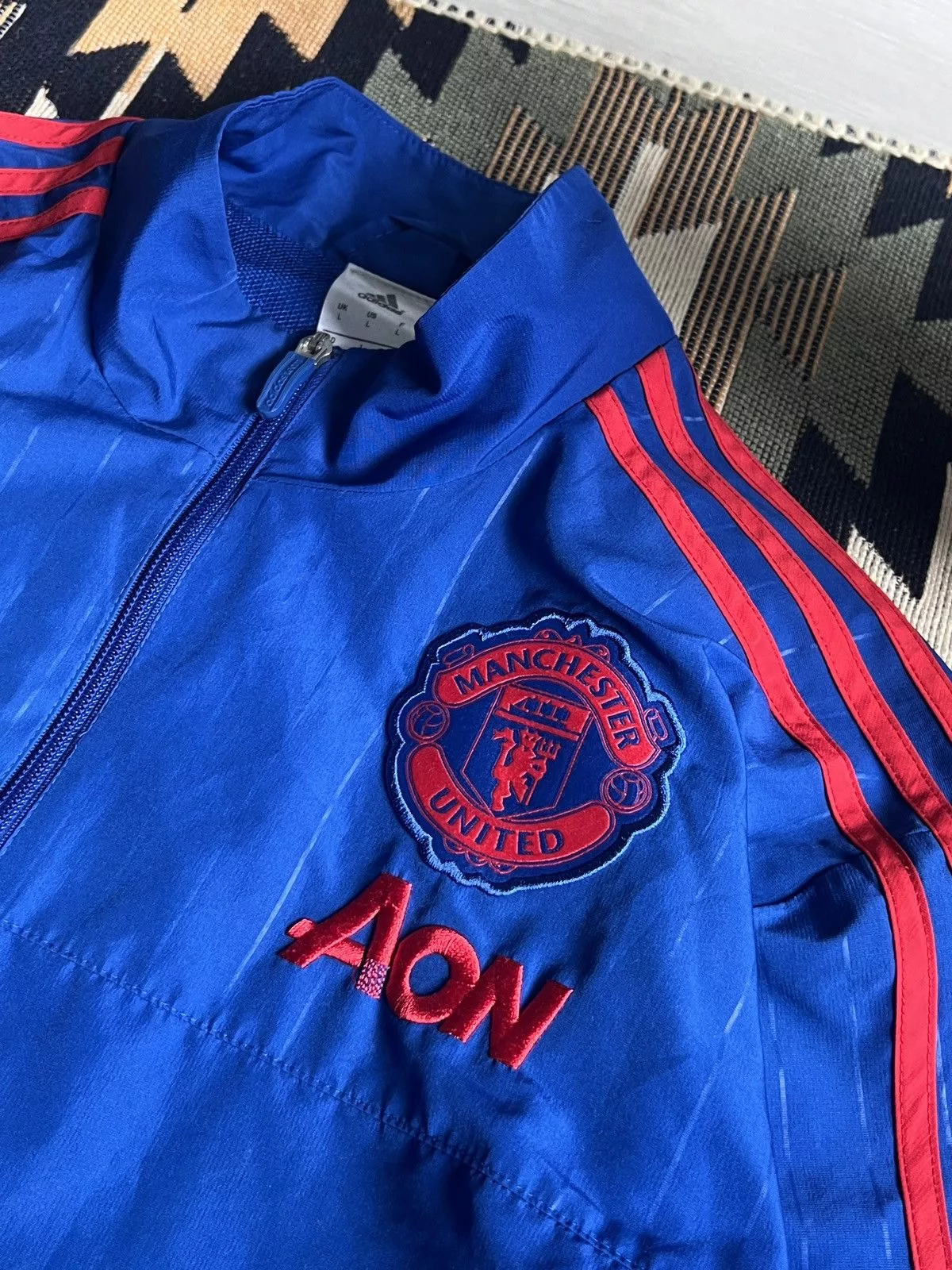Adidas Light Jackets Adidas × Vintage Vintage Adidas 2015 Manchester United Jacket Blue Sportswear
