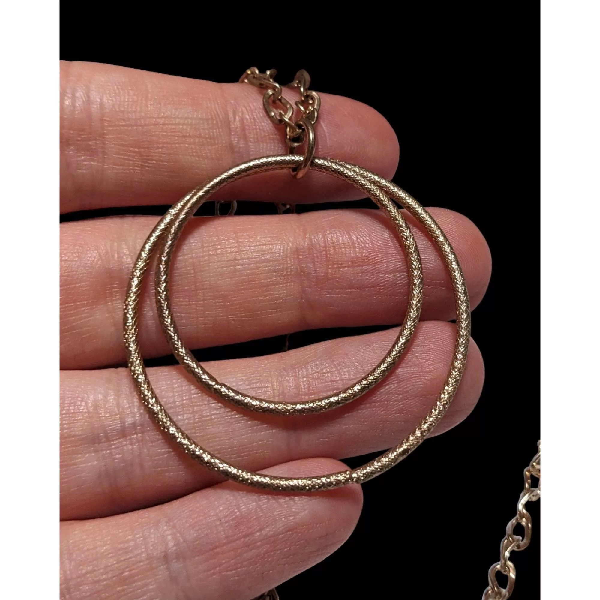 Other Necklaces Other Rose Gold Double Circle Pendant Necklace