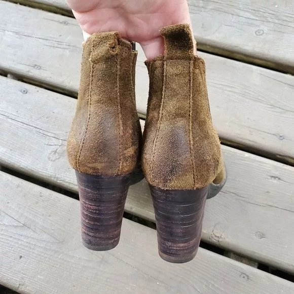 Born Boots Born Mireille Tobacco Brown Oiled Suede Platform Heels