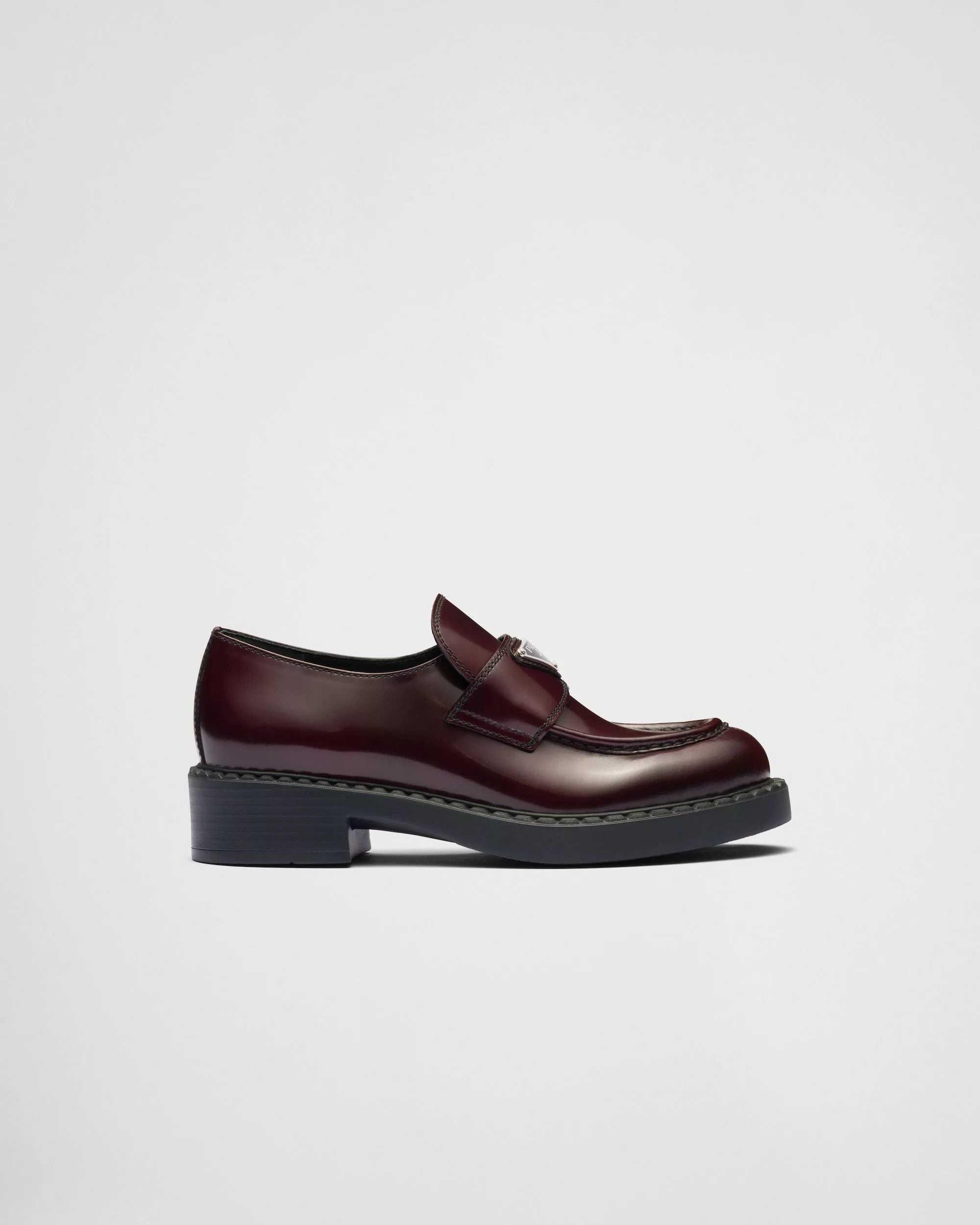 Prada Flats Prada Chocolate Brushed Leather Loafers Brown