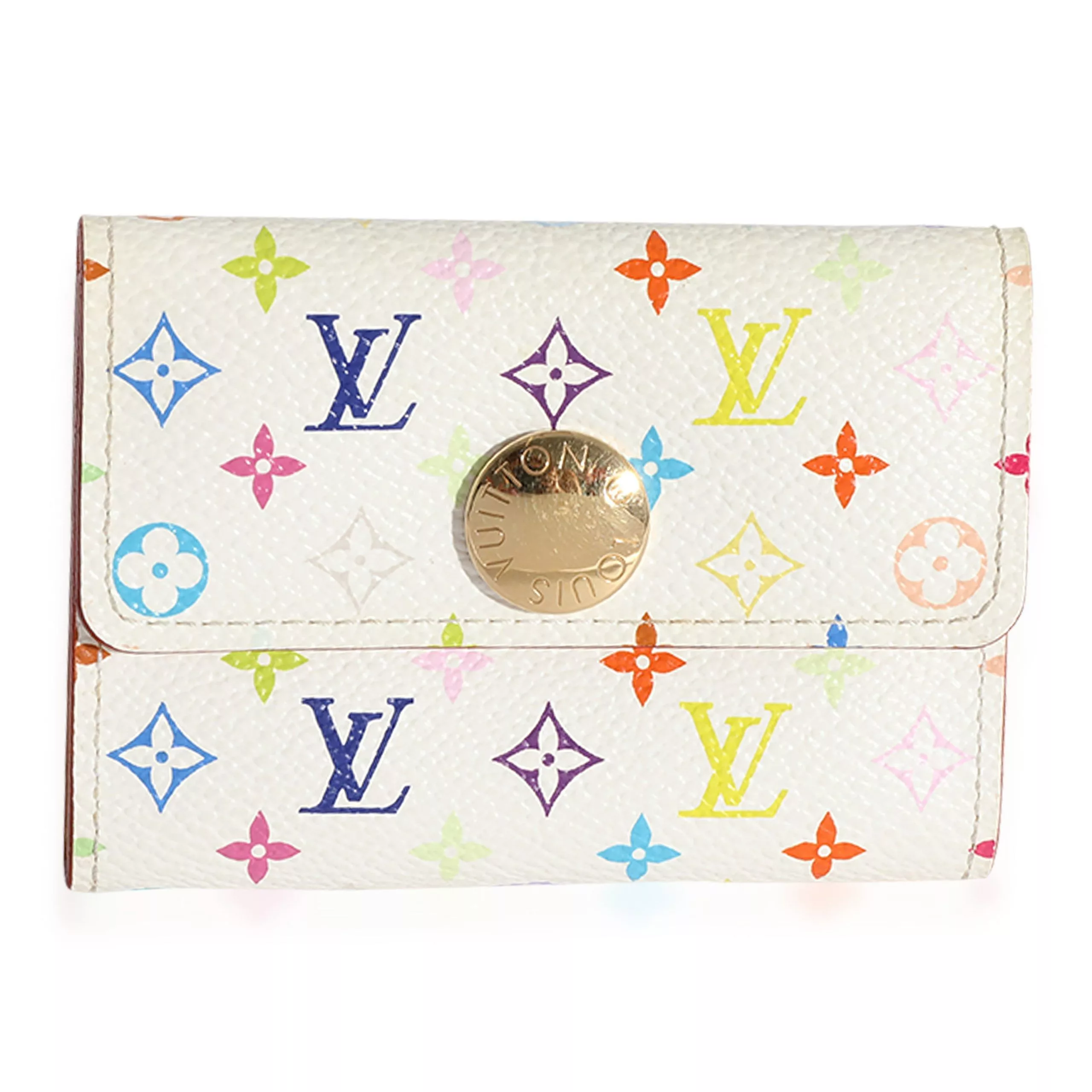 Louis Vuitton Rings Louis Vuitton x Takashi Murakami White Monogram Multicolore Card Holder Brown