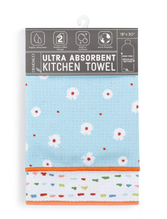Absorbent 2 Sided Towel Micro Daisy
