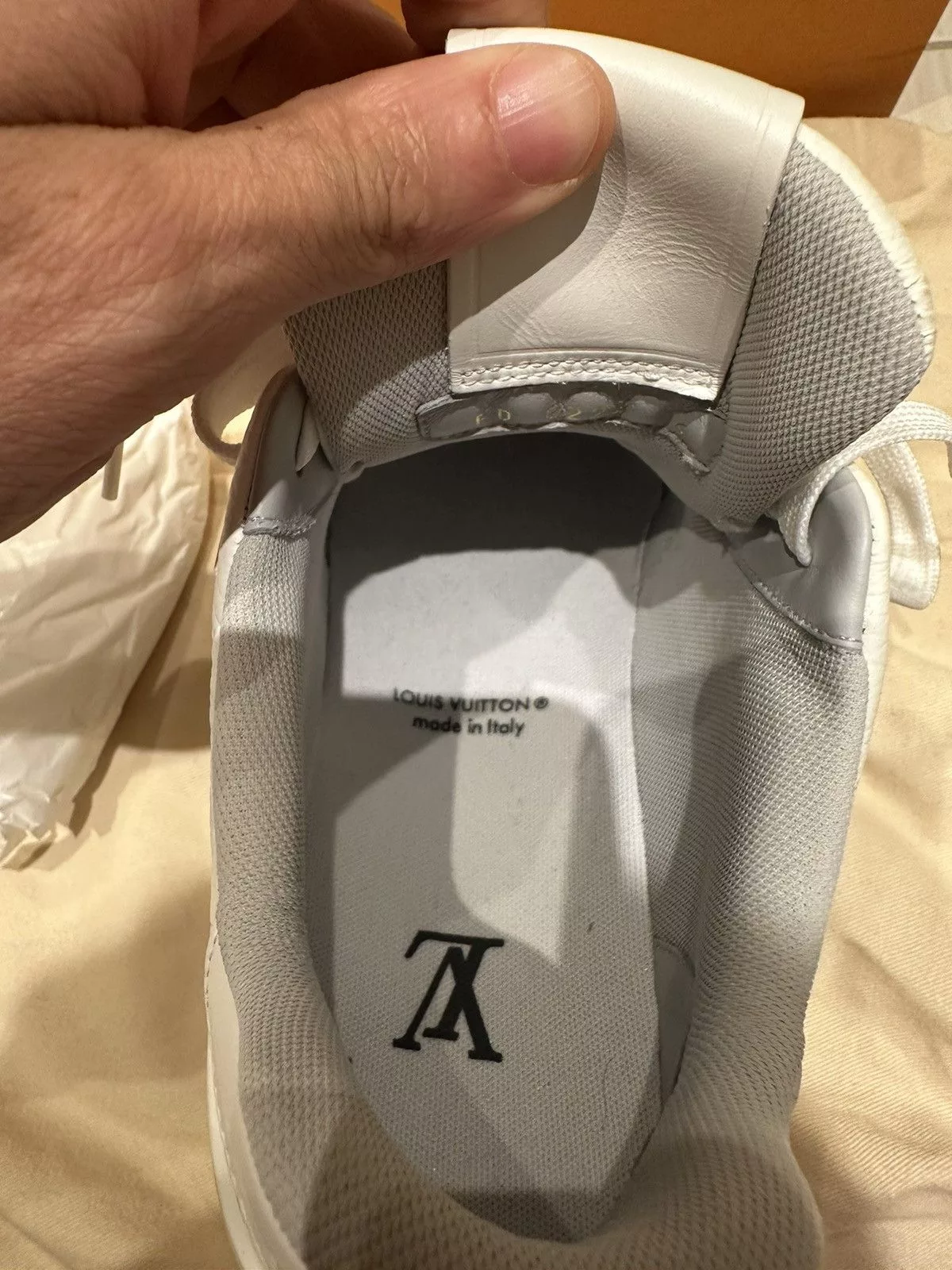 Louis Vuitton Low Top Sneakers Louis Vuitton White & Grey ‘LV Sneaker’