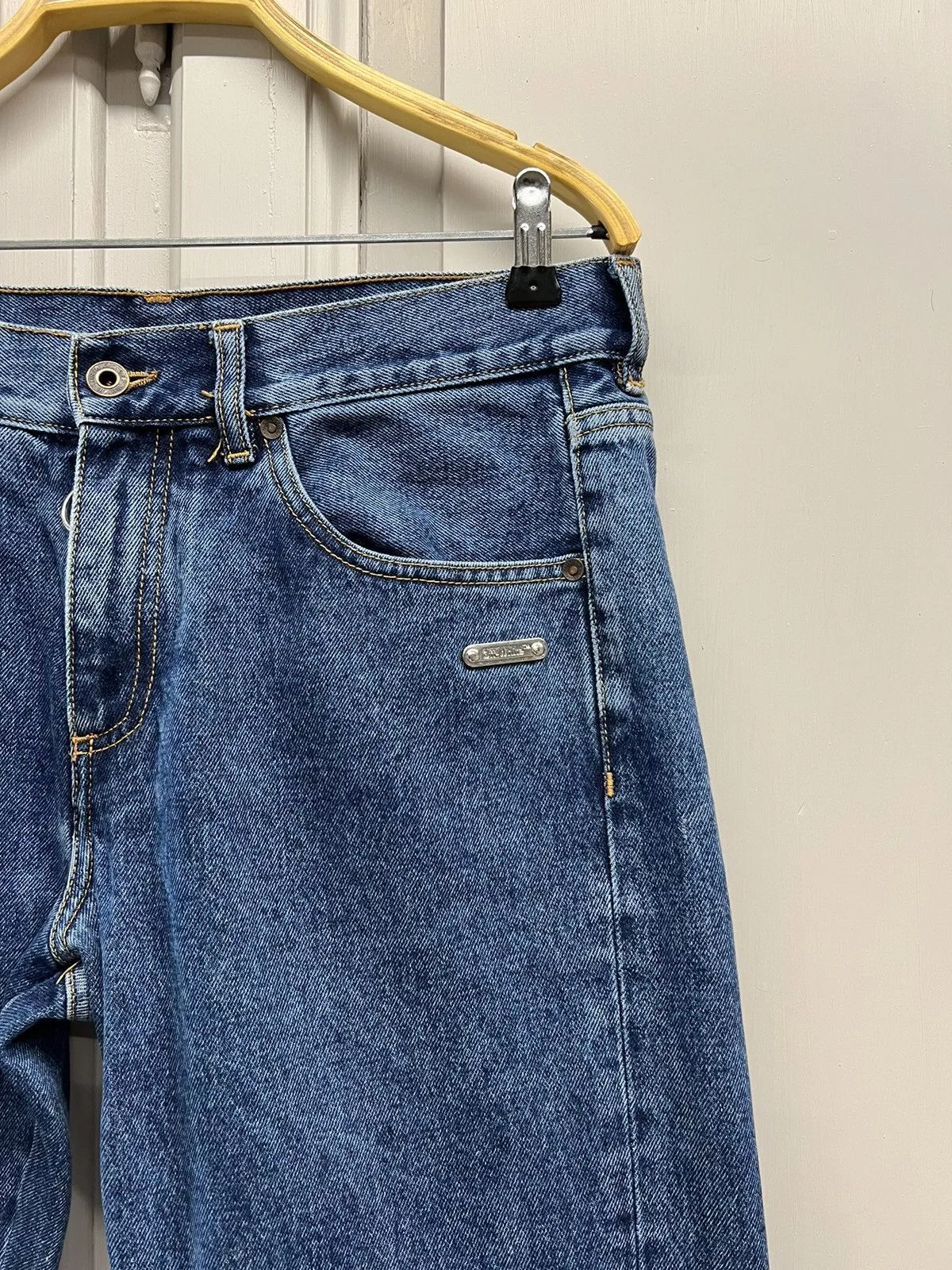 Off-White Denim Off-White Off White Gothic Embroidered Jeans Blue